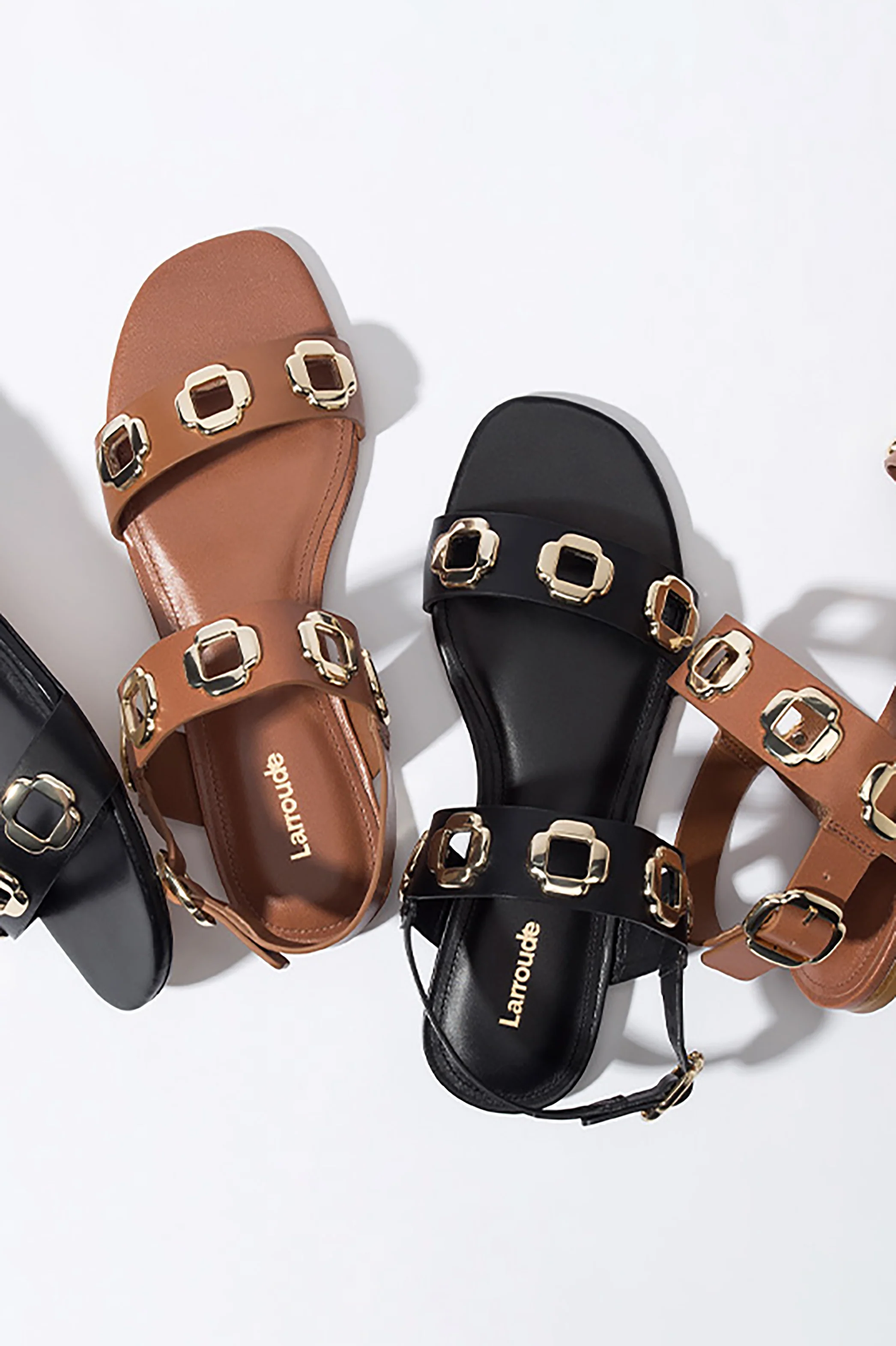 Milan Flat Sandal In Caramel Leather - Image 6