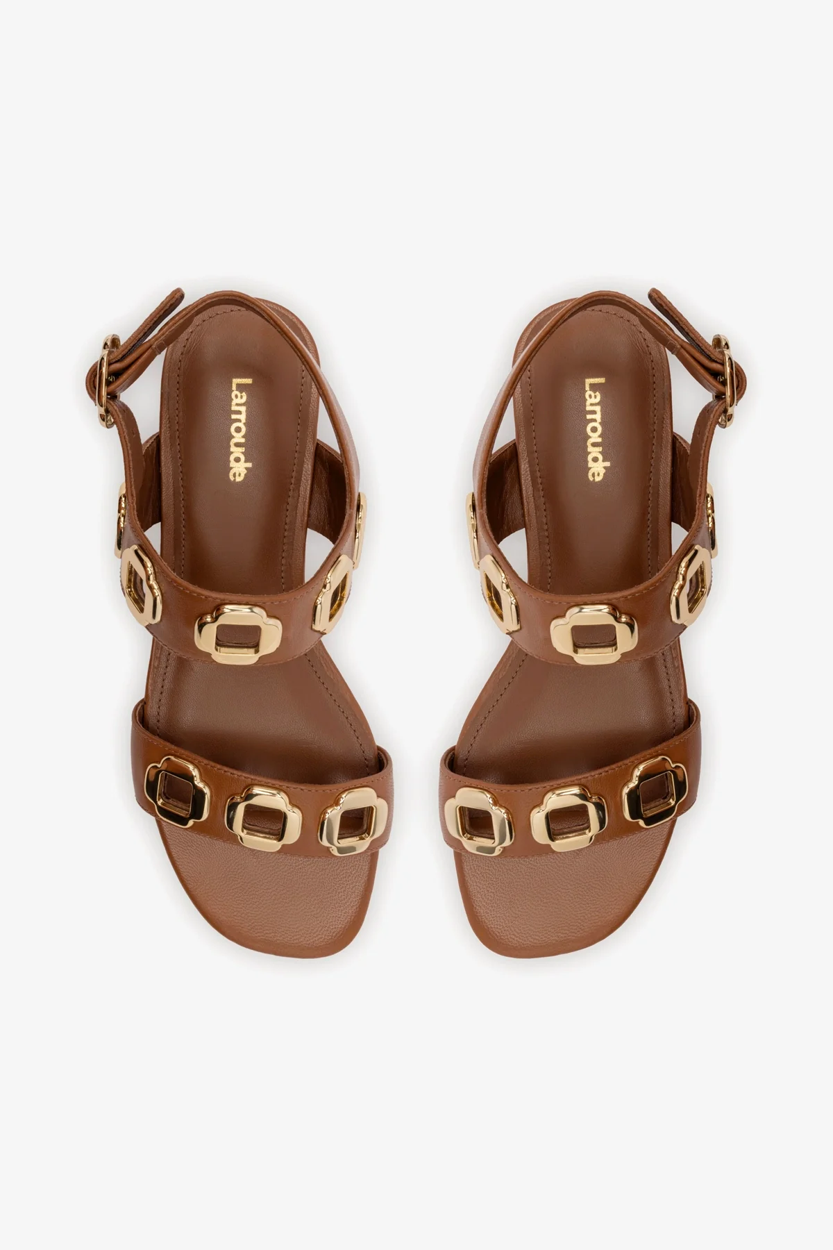 Milan Flat Sandal In Caramel Leather - Image 7