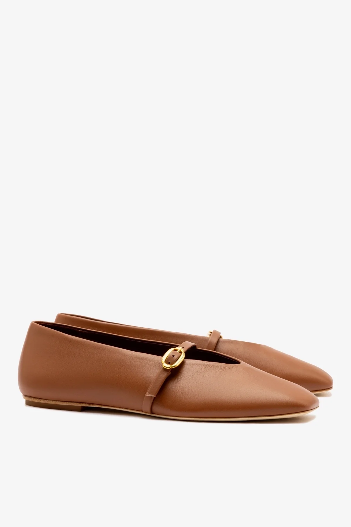 Misty Ballerina Flat In Caramel Leather - Image 3
