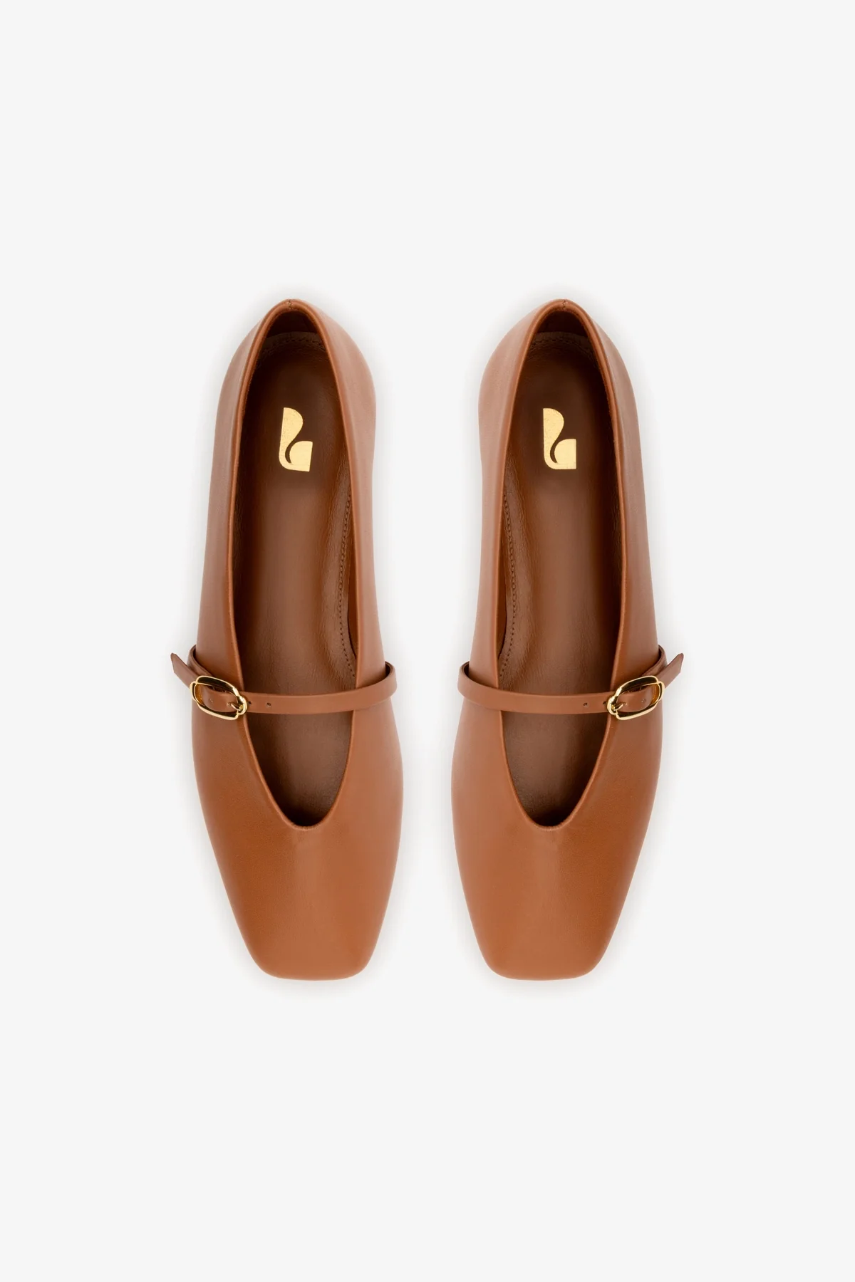 Misty Ballerina Flat In Caramel Leather - Image 7