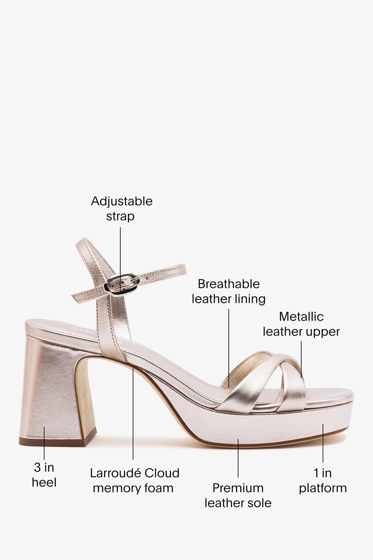 Bianca Low Sandal Champagne Leather - Image 5