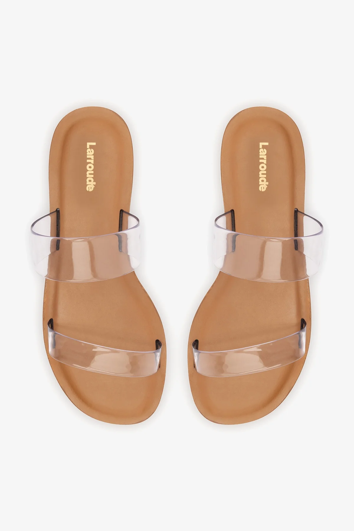 Gabe Flat In Clear Vinyl and Caramel Leather - Image 6
