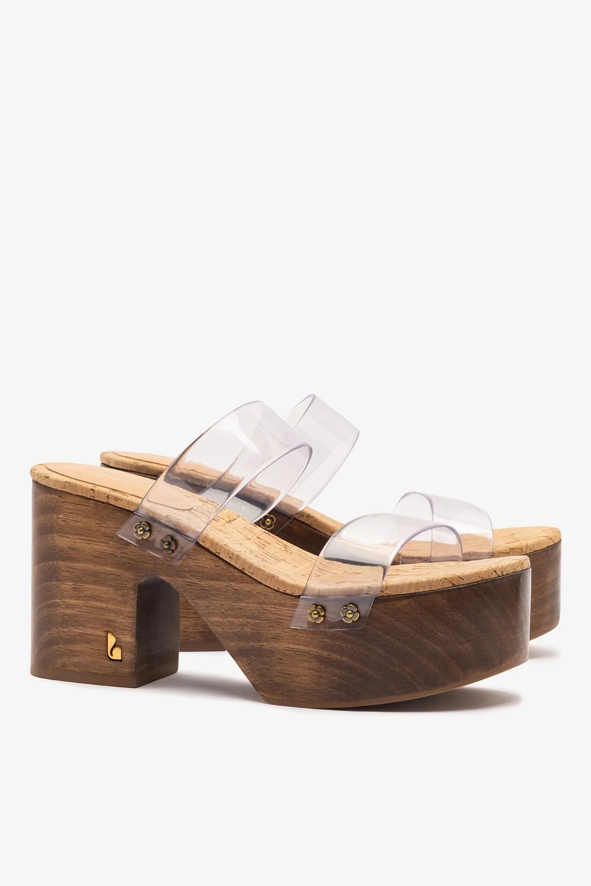 Miso Clear Platform Sandal In Clear Vinyl and Natural Cork - Image 3