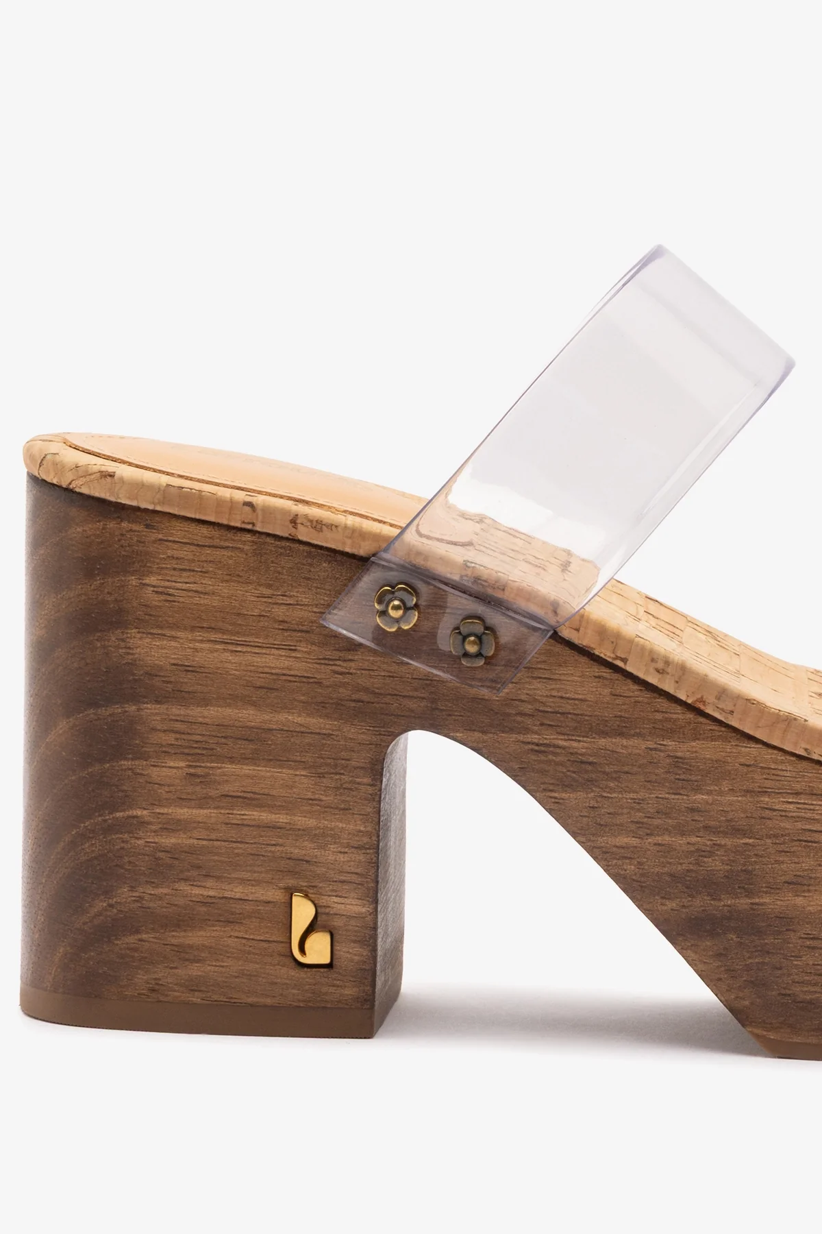 Miso Clear Platform Sandal In Clear Vinyl and Natural Cork - Image 4