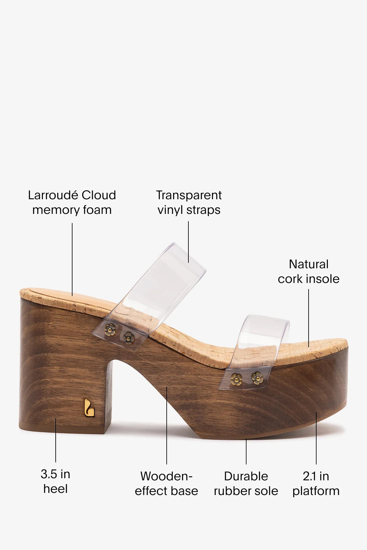 Miso Clear Platform Sandal In Clear Vinyl and Natural Cork - Image 5