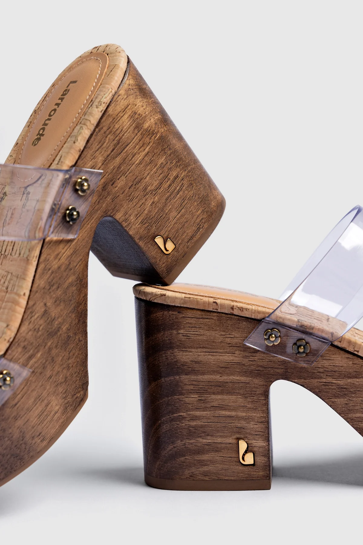 Miso Clear Platform Sandal In Clear Vinyl and Natural Cork - Image 6
