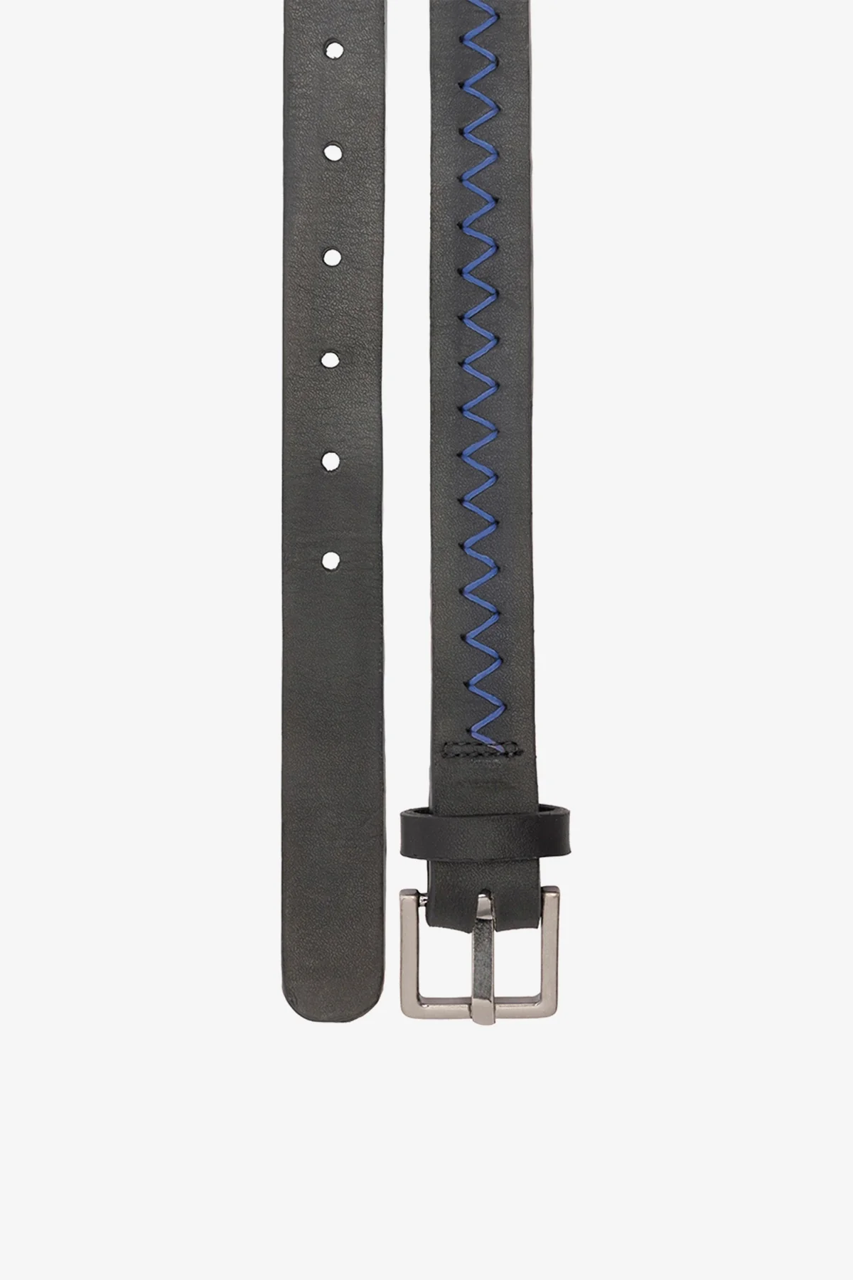 Jonathan Cohen by L.: Zig Zag Belt Blue and Black Leather - Image 5