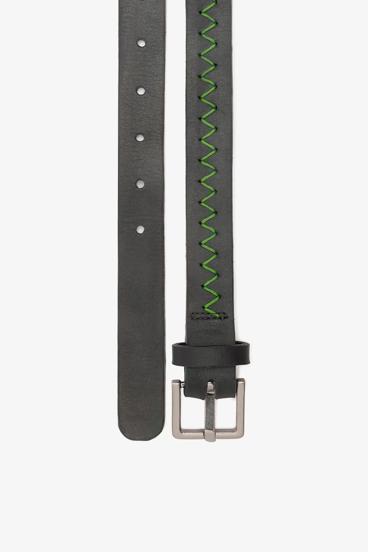 Jonathan Cohen by L.: Zig Zag Belt Green and Black Leather - Image 5