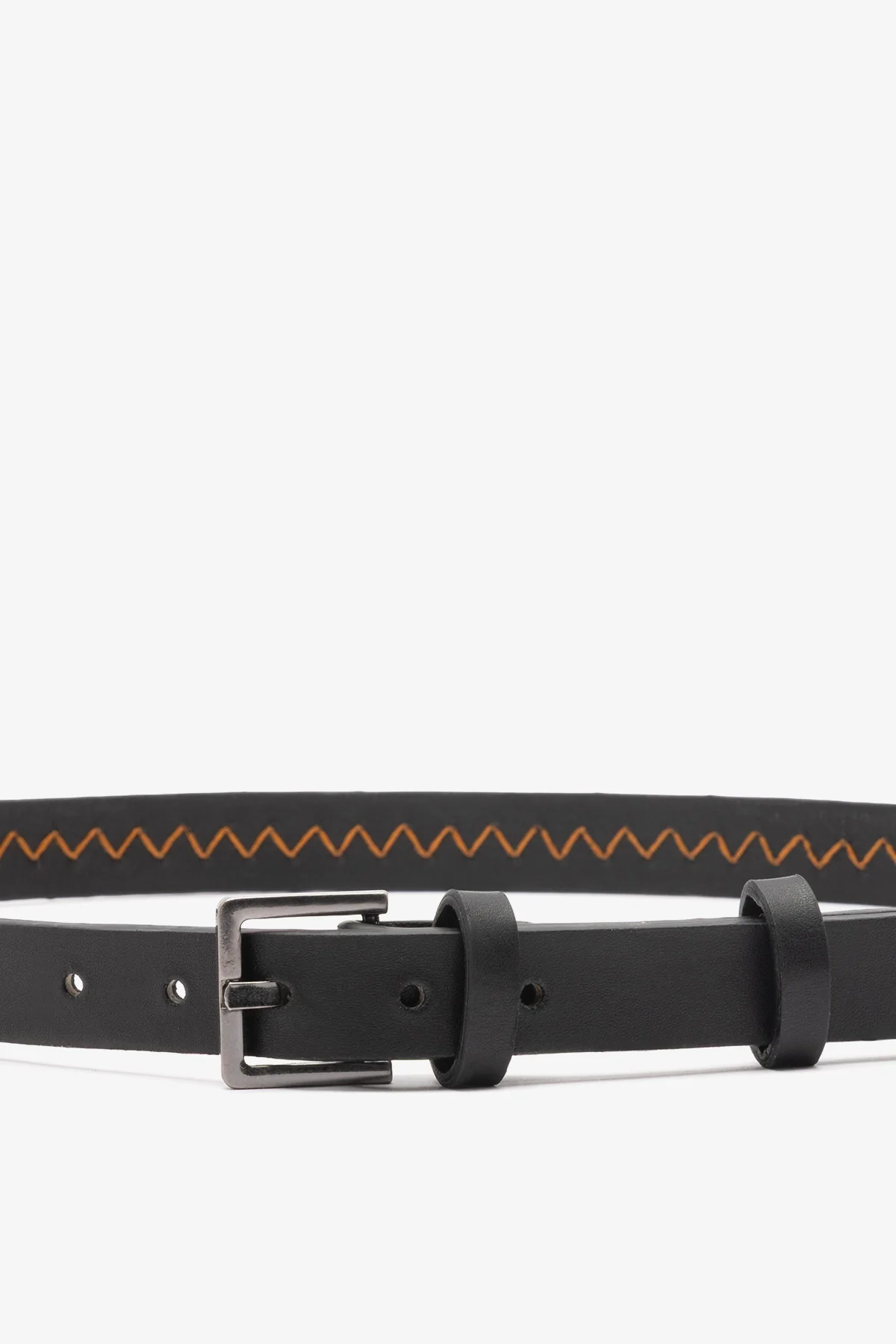 Jonathan Cohen by L.: Zig Zag Belt Orange and Black Leather - Image 3