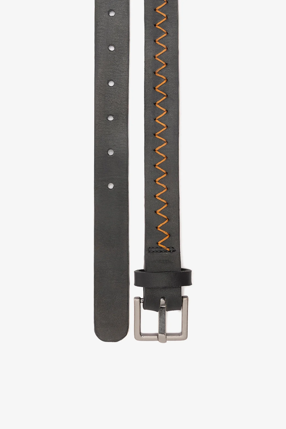 Jonathan Cohen by L.: Zig Zag Belt Orange and Black Leather - Image 4