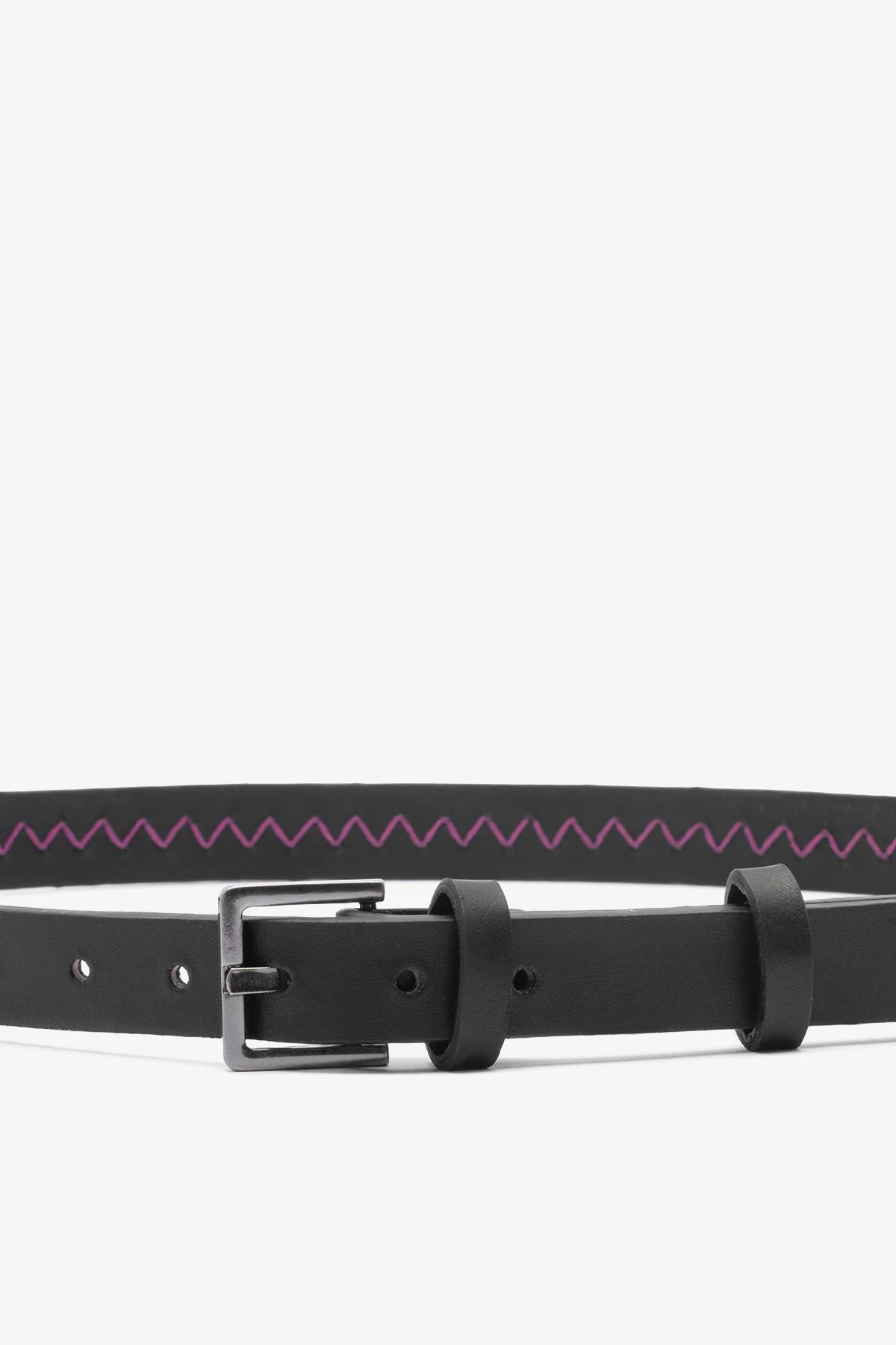 Jonathan Cohen by L.: Zig Zag Belt Pink and Black Leather - Image 3