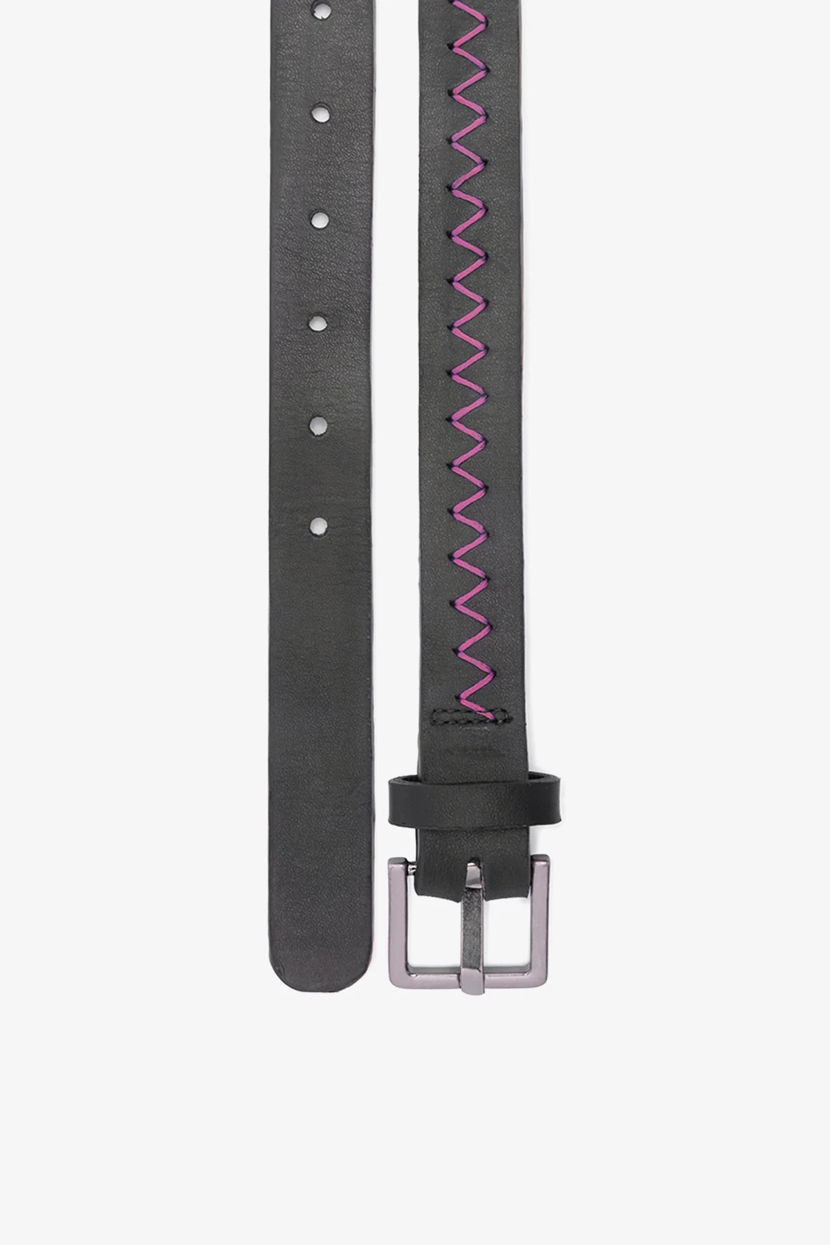 Jonathan Cohen by L.: Zig Zag Belt Pink and Black Leather - Image 5