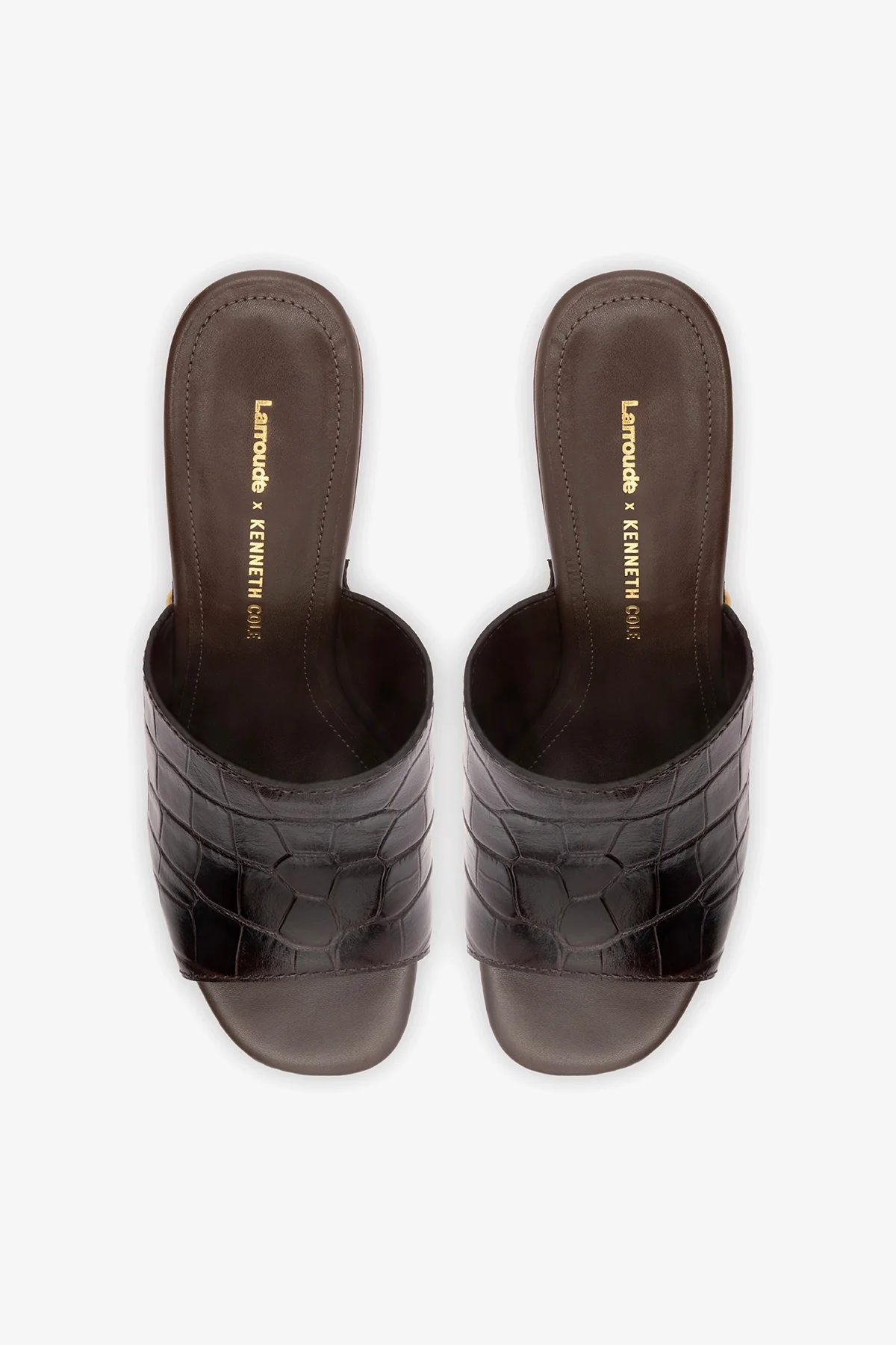 Larroudé x Kenneth Cole: Mule Dark Oak Croco Leather - Image 6