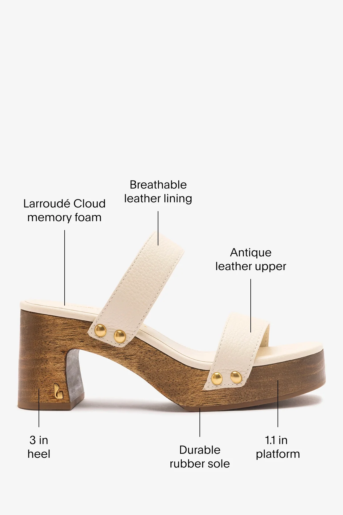 Larroudé x Kenneth Cole: Sandal Ivory Leather - Image 5