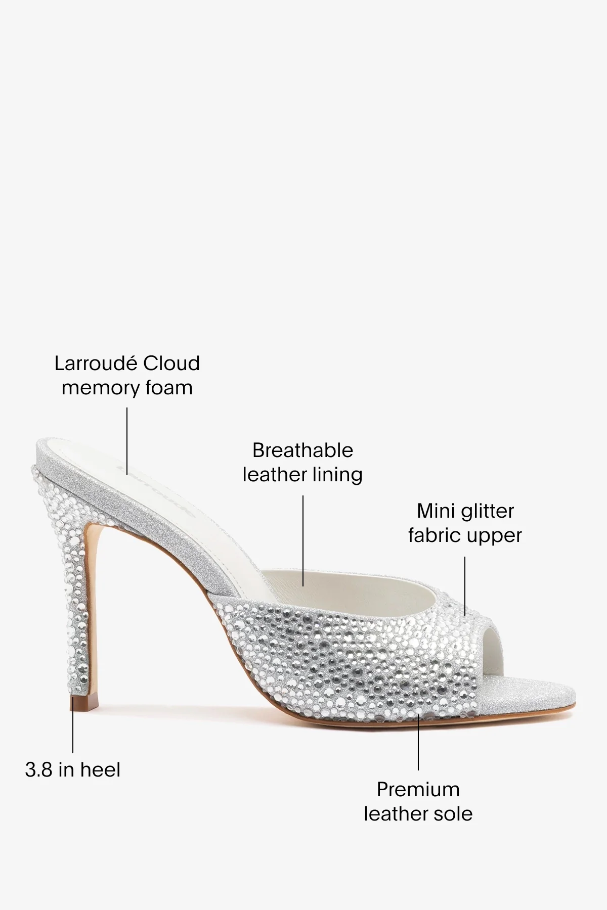Jasmine Hi Mule Crystal Silver - Image 6