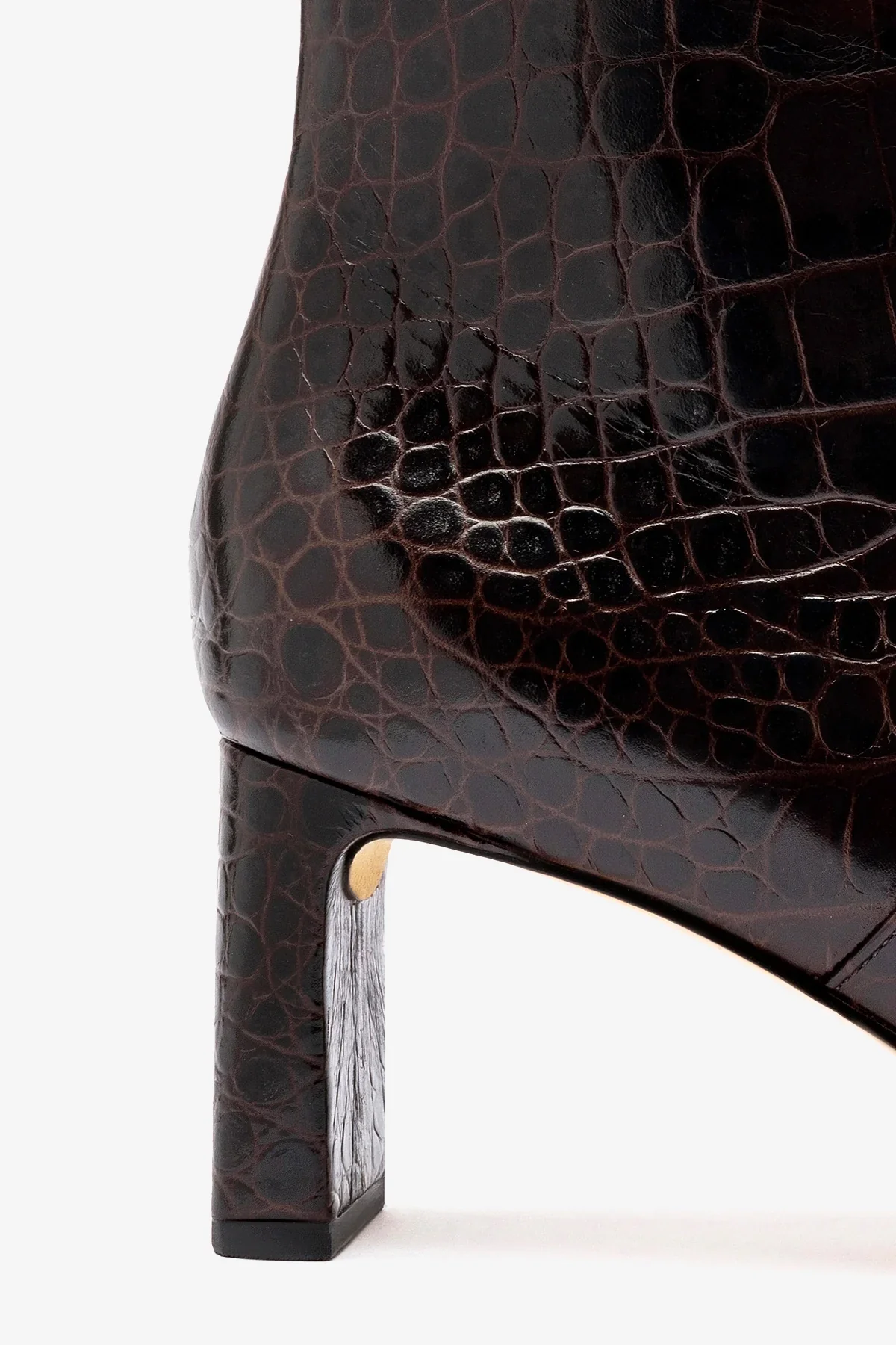 Alexis Bootie In Dark Croco Embossed Leather - Image 4