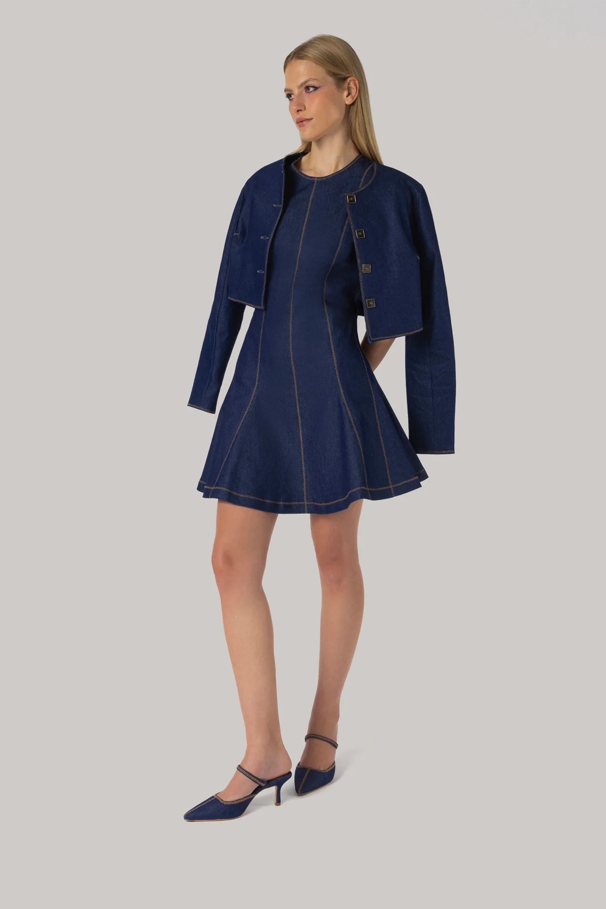 Sarah Dress Blue Denim - Image 4
