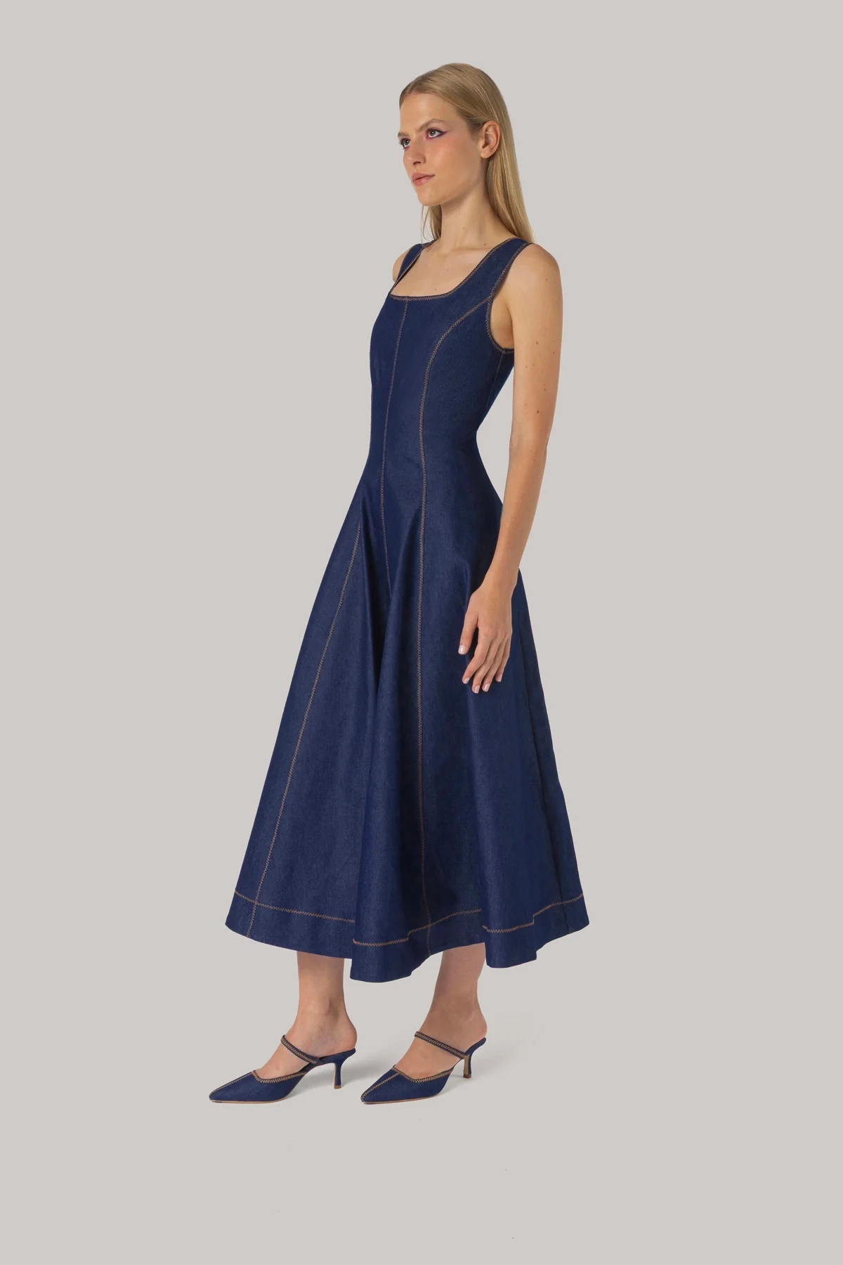 Sophia Dress Blue Denim - Image 3