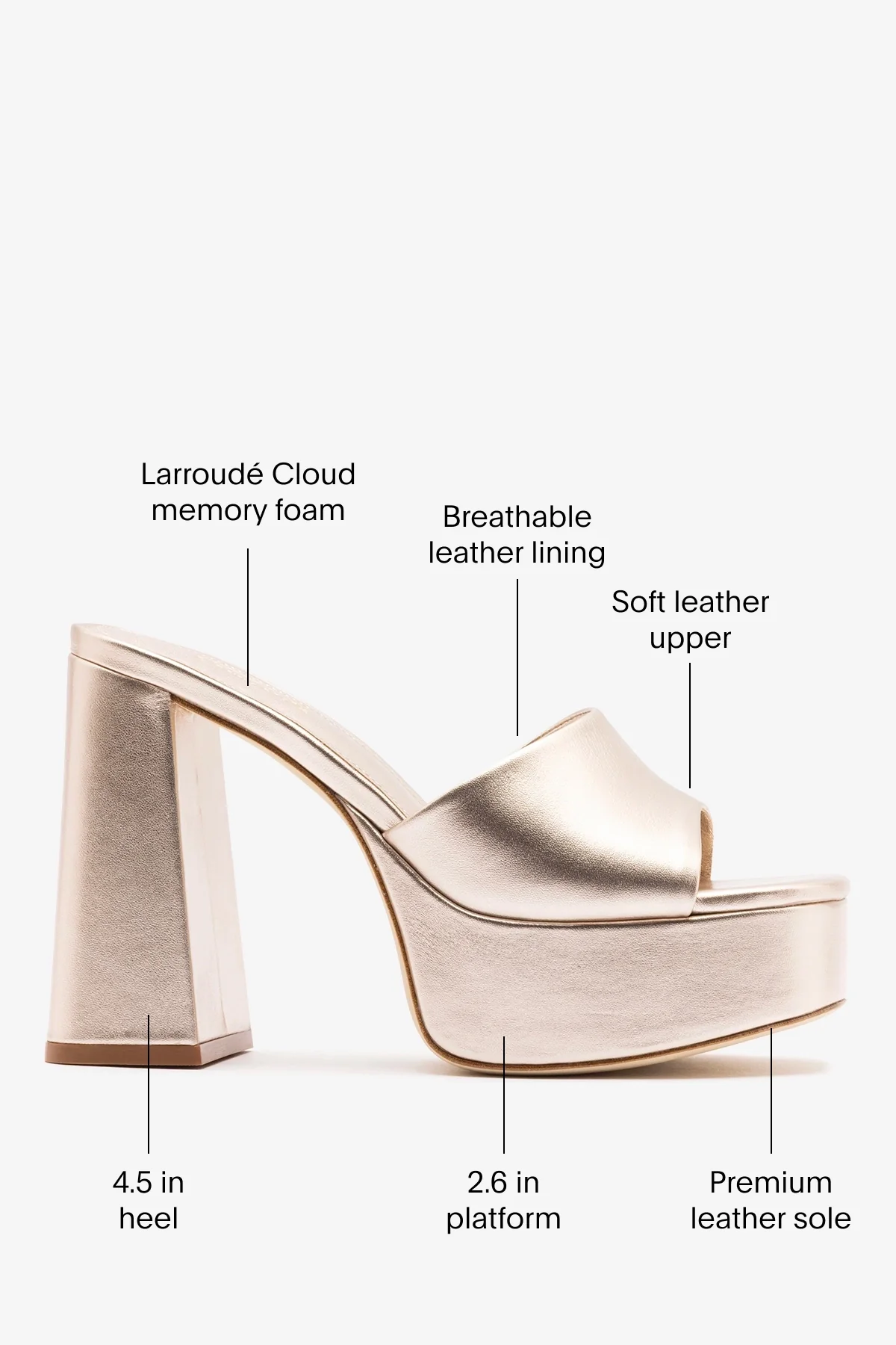 Dolly Mule Champagne Leather - Image 5
