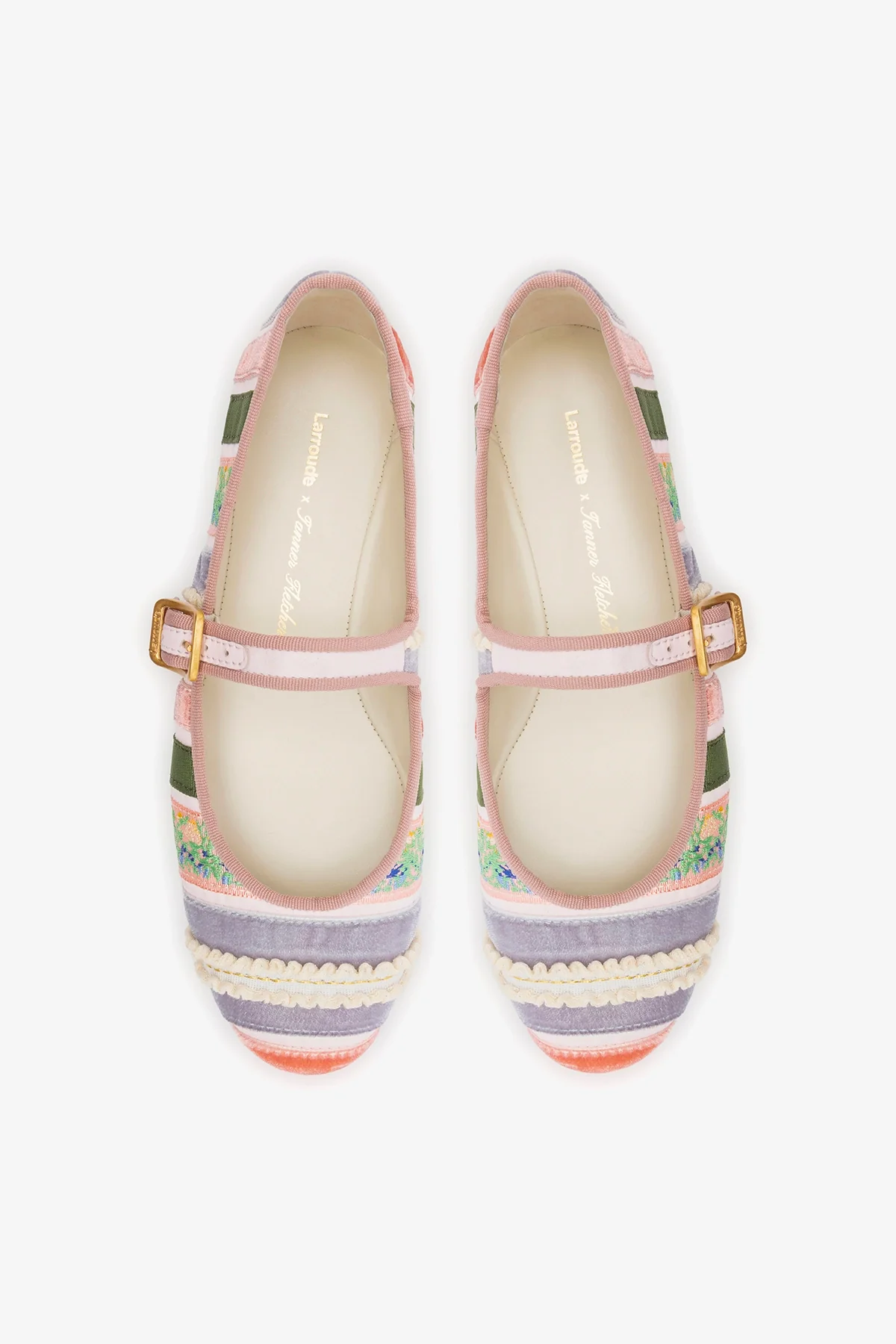 Larroudé x Tanner Fletcher: Ribbons & Ruffles Ballet Flat Multicolor Patchwork - Image 7