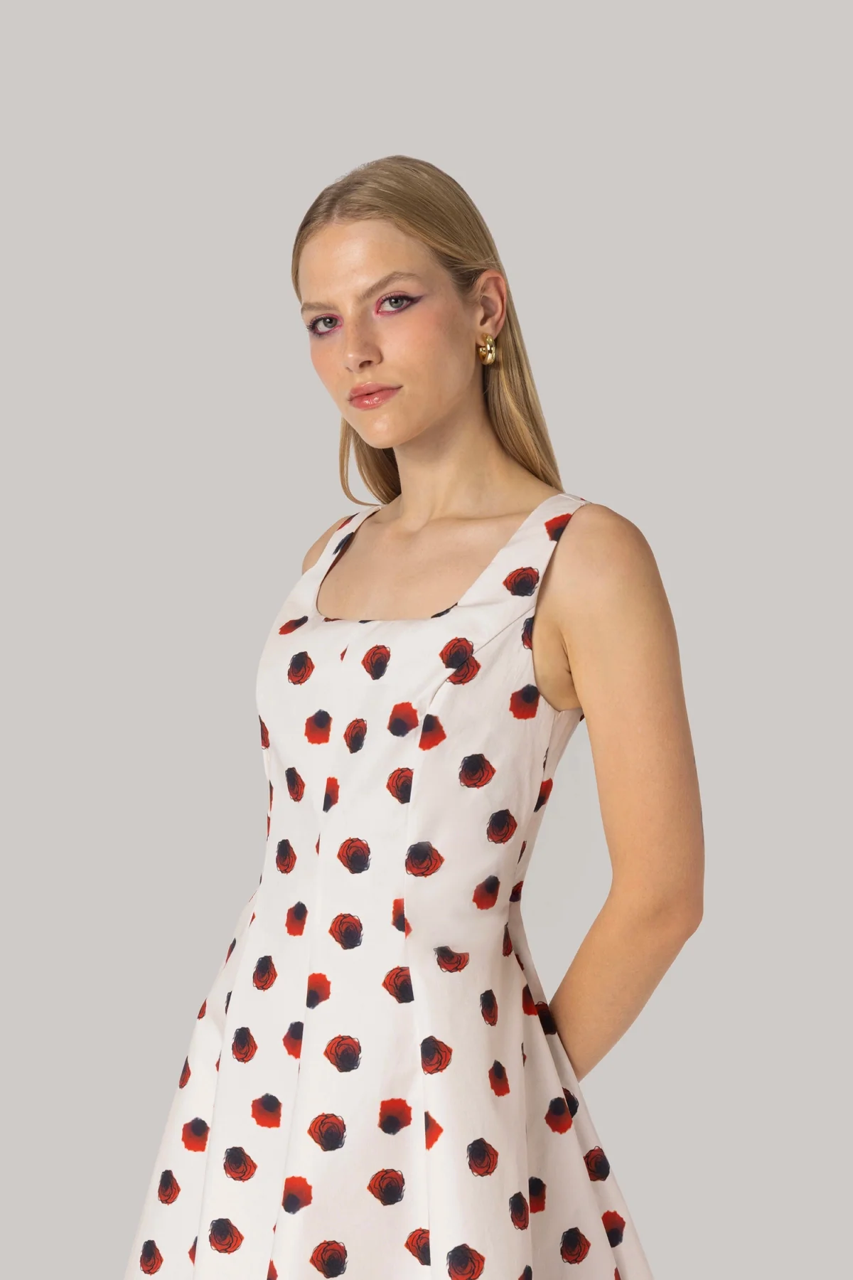 Sophia Dress White Floral Cotton - Image 3