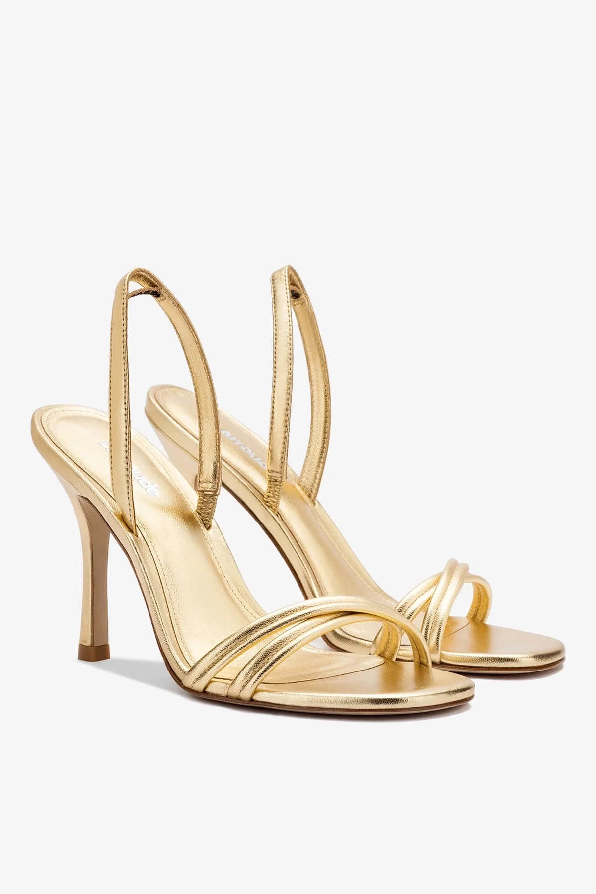 Annie Sandal In Gold Metallic Leather - Image 3