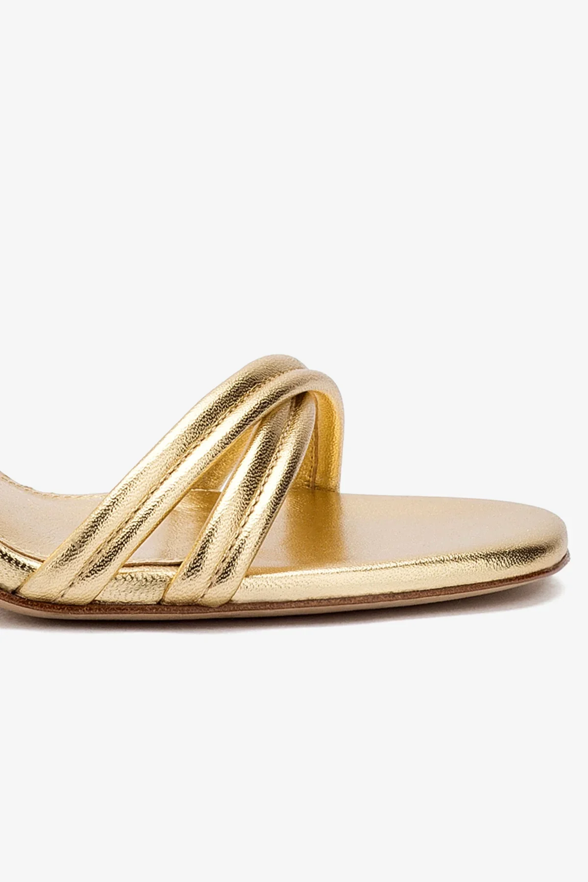 Annie Sandal In Gold Metallic Leather - Image 4