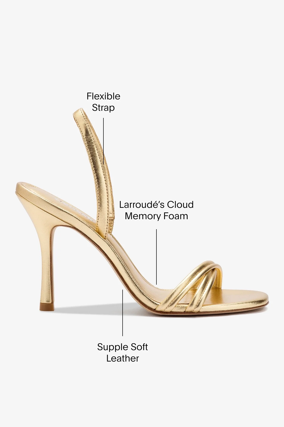 Annie Sandal In Gold Metallic Leather - Image 5