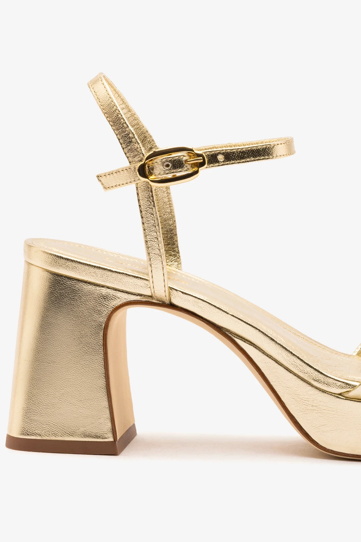 Bianca Low Sandal In Platina Metallic Leather - Image 4