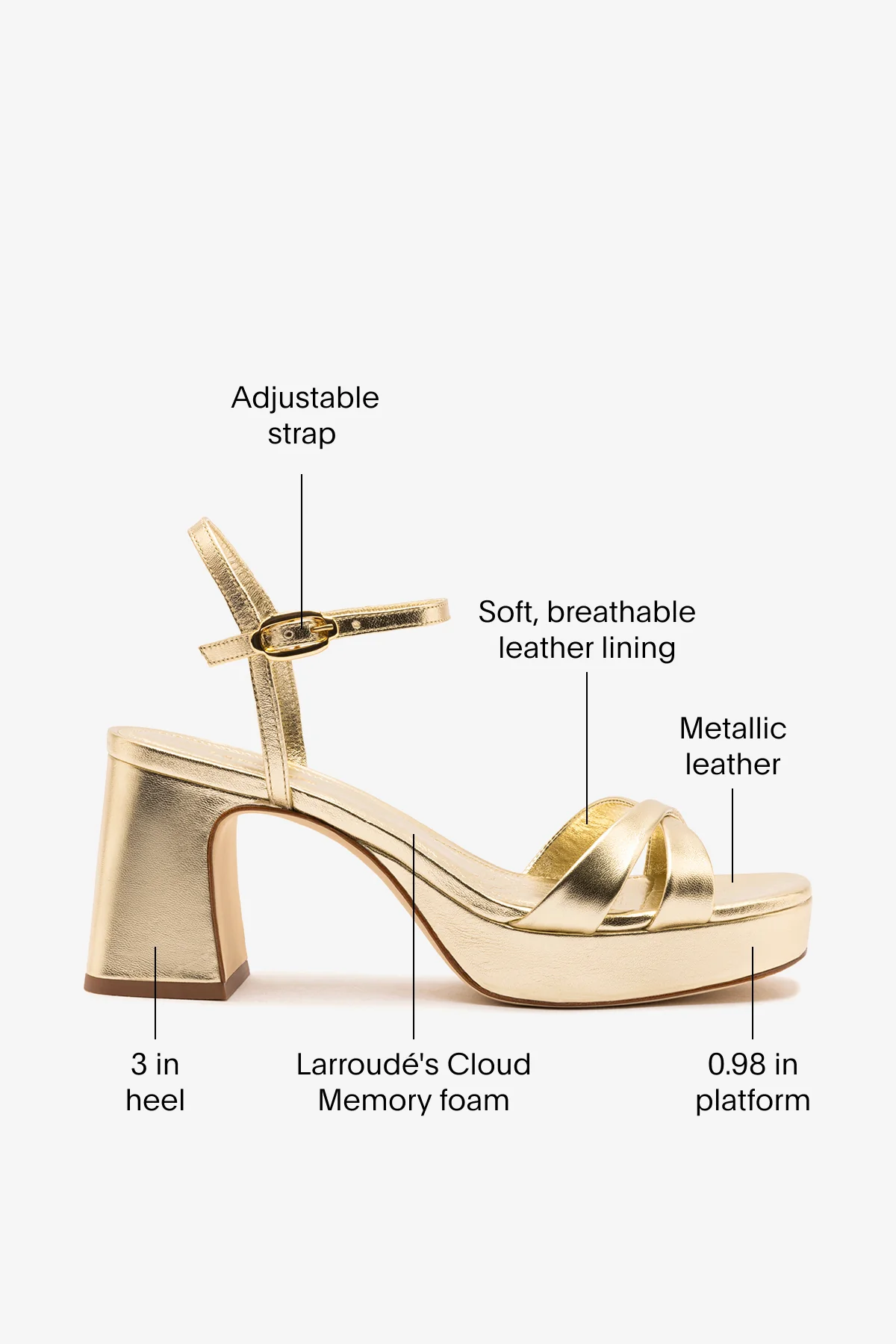 Bianca Low Sandal In Platina Metallic Leather - Image 5