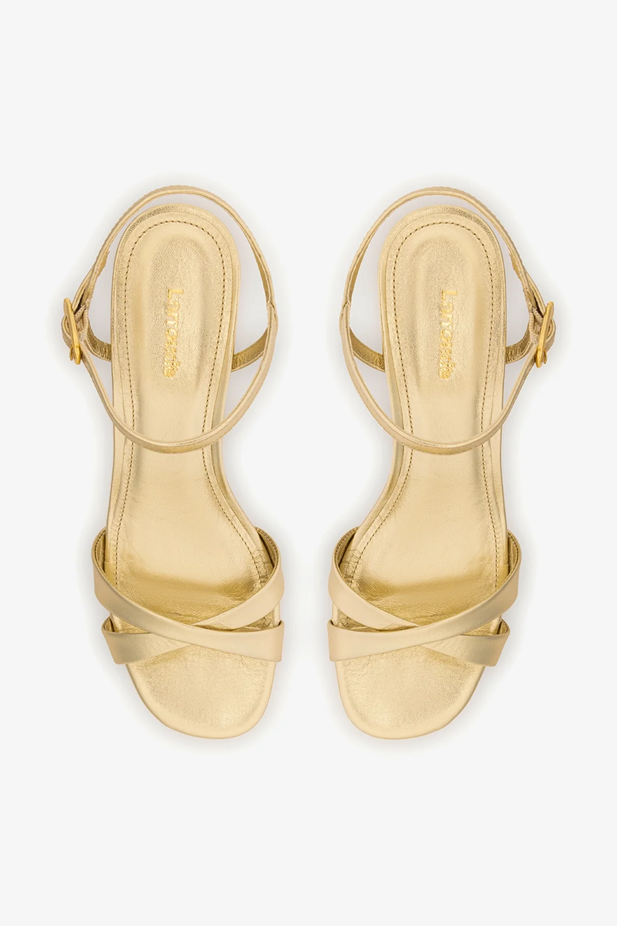Bianca Low Sandal In Platina Metallic Leather - Image 7