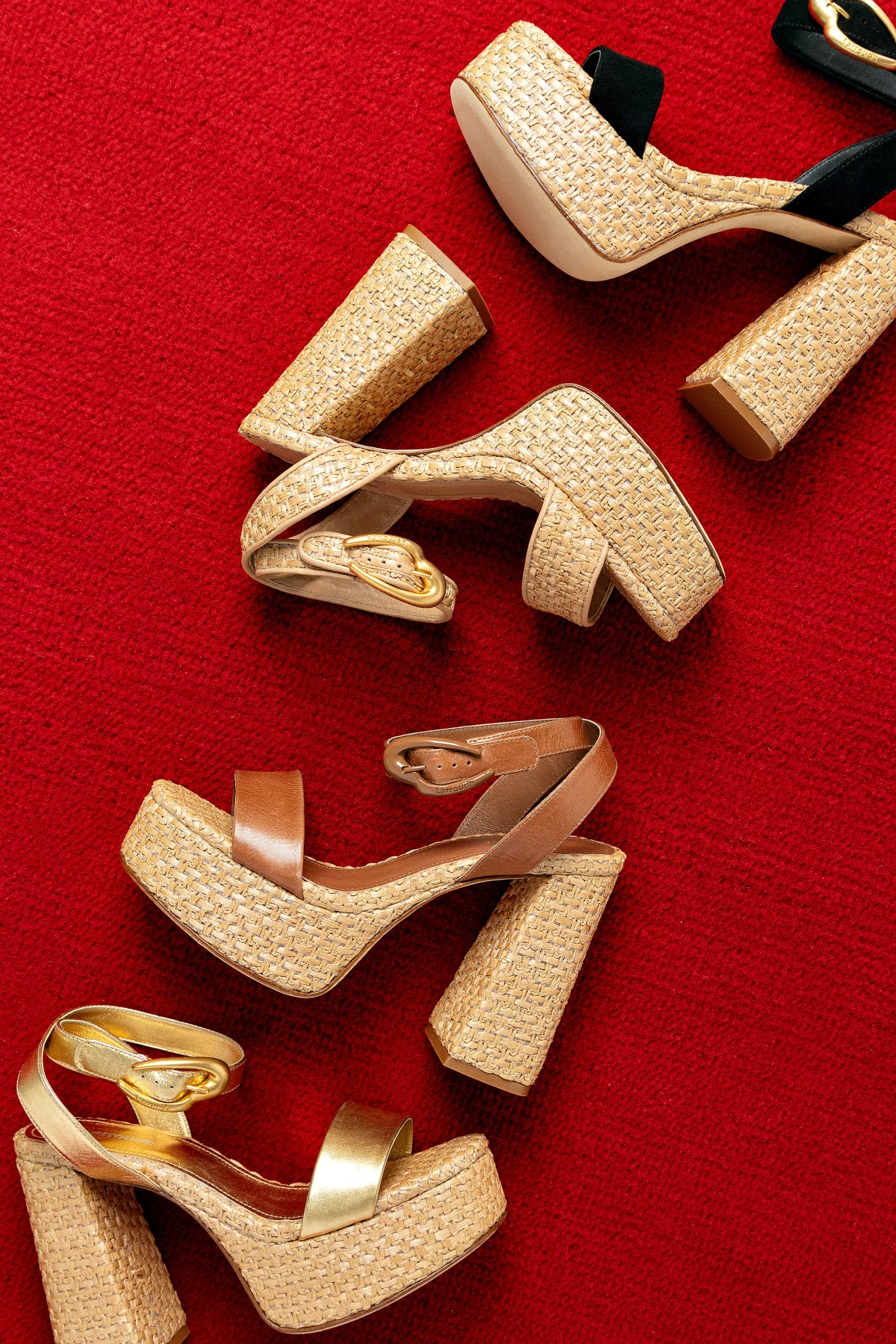 Dolly Verona Sandal In Gold Metallic Leather and Natural Raffia - Image 6