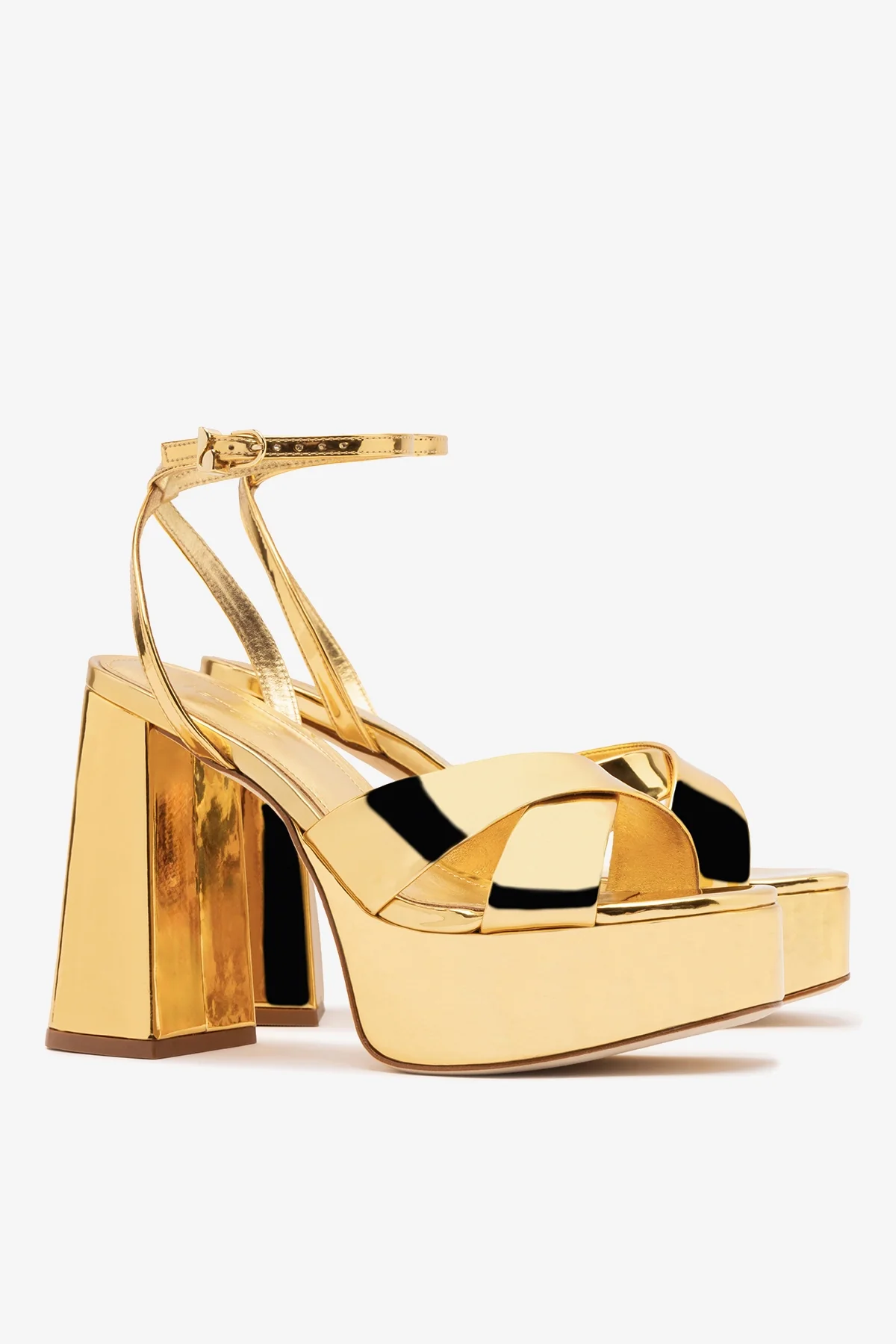 Dolly X Platform Sandal In Gold Specchio - Image 3