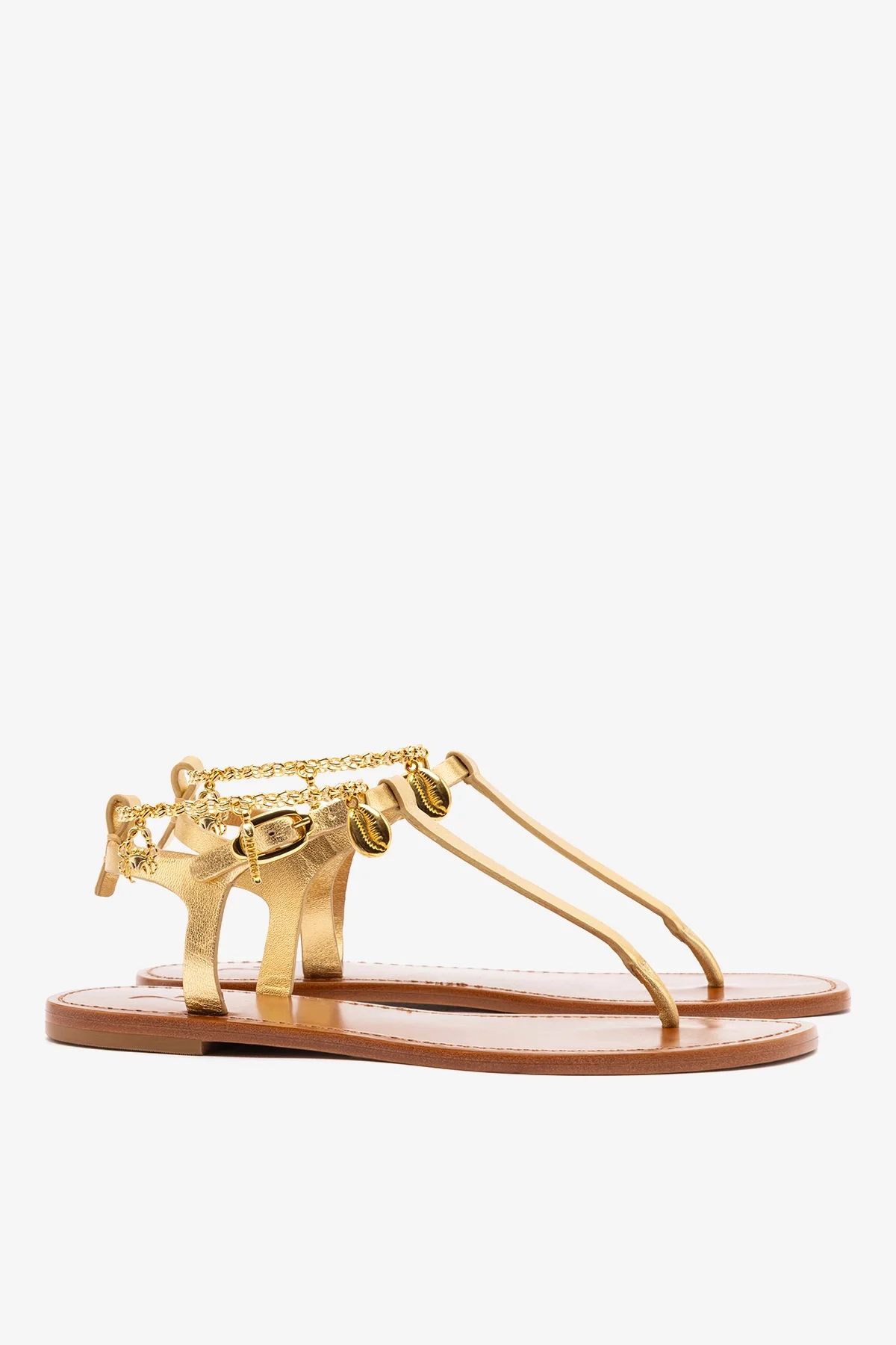 Gipsy Sandal In Gold Metallic Leather - Image 3