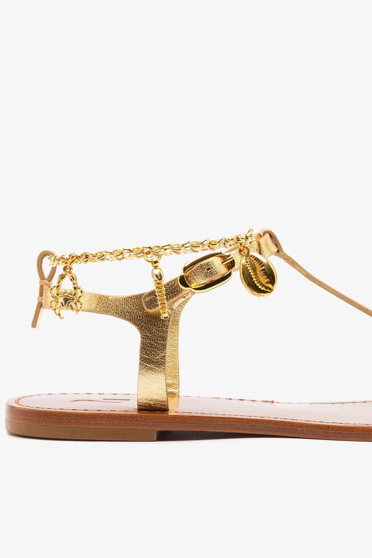 Gipsy Sandal In Gold Metallic Leather - Image 4