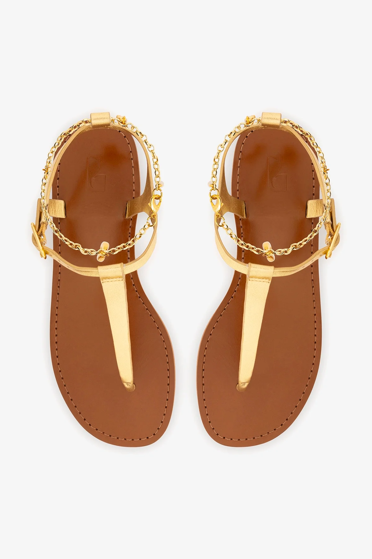 Gipsy Sandal In Gold Metallic Leather - Image 7
