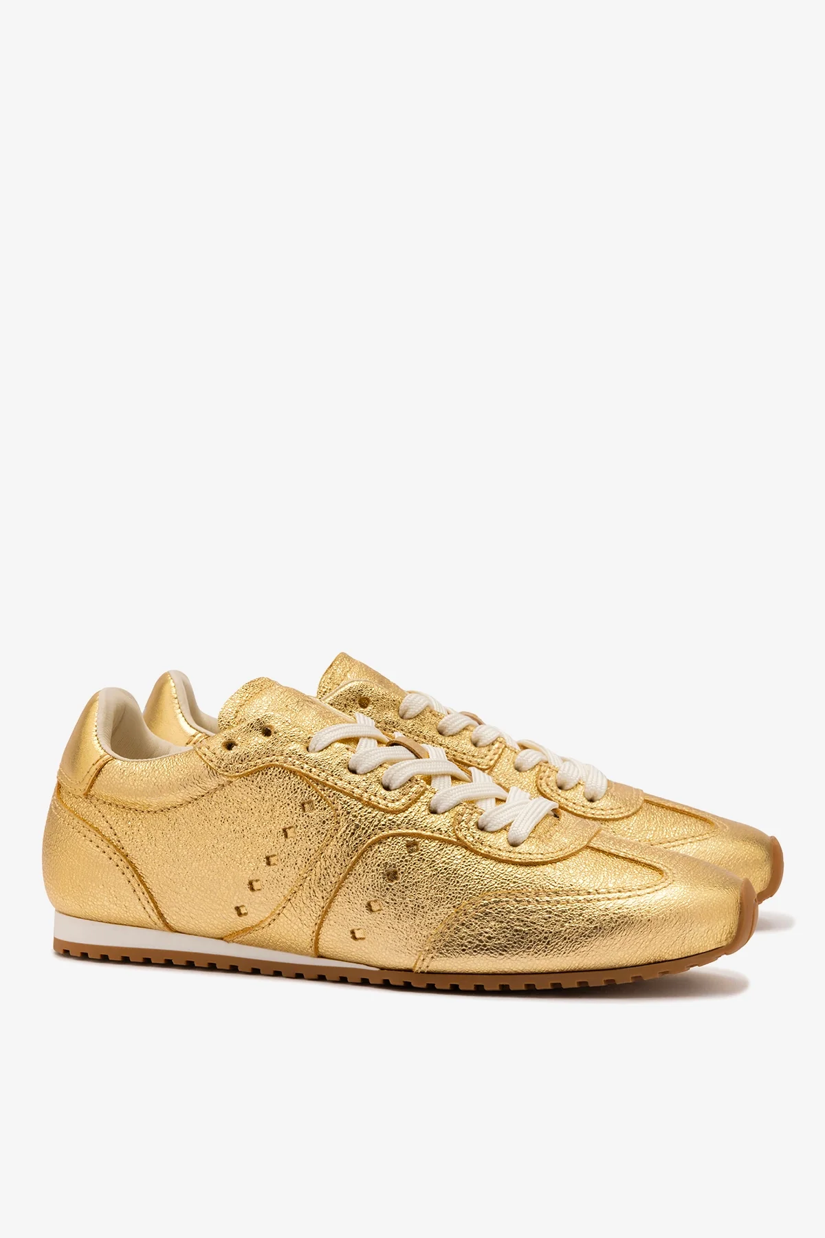 Stella Sneaker In Gold Metallic Leather - Image 3