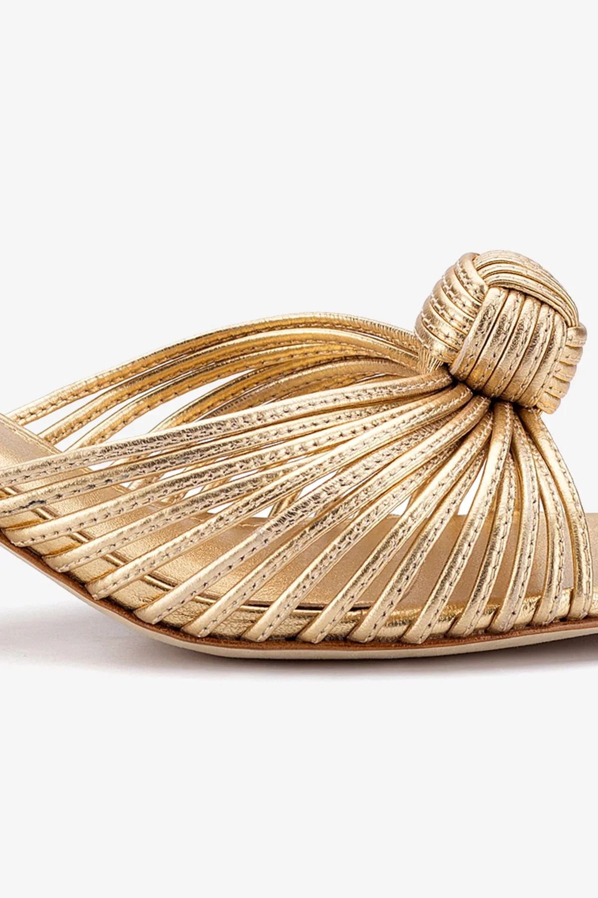 Valerie Mule In Gold Metallic Leather - Image 3