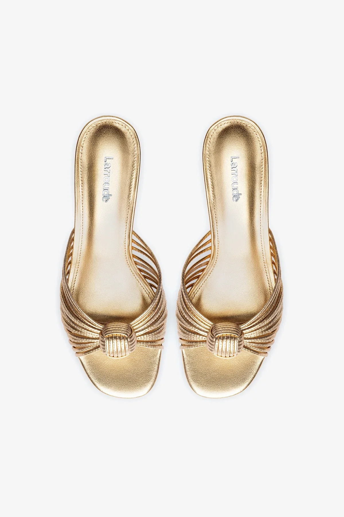 Valerie Mule In Gold Metallic Leather - Image 4