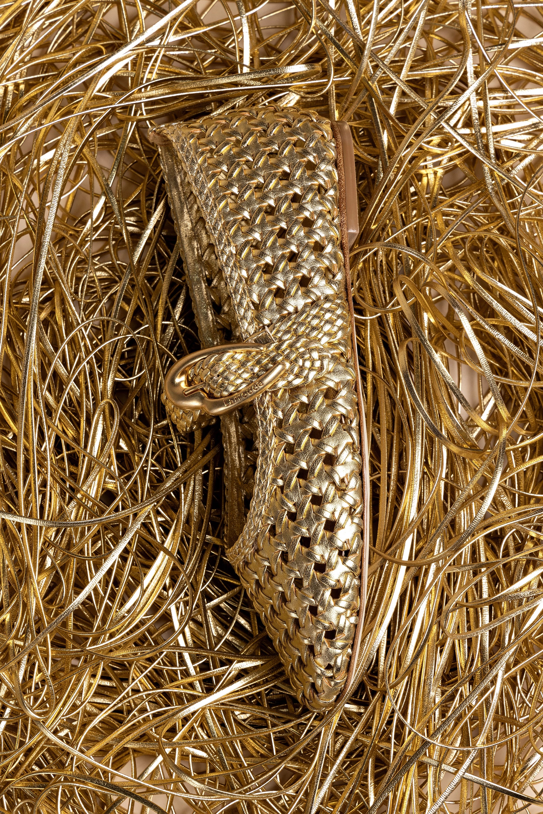 Verona New Macrame In Gold Metallic Leather - Image 2