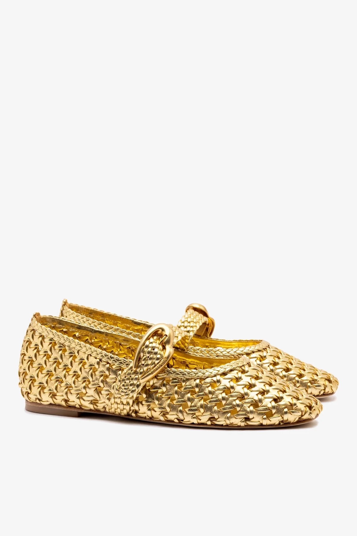 Verona New Macrame In Gold Metallic Leather - Image 3