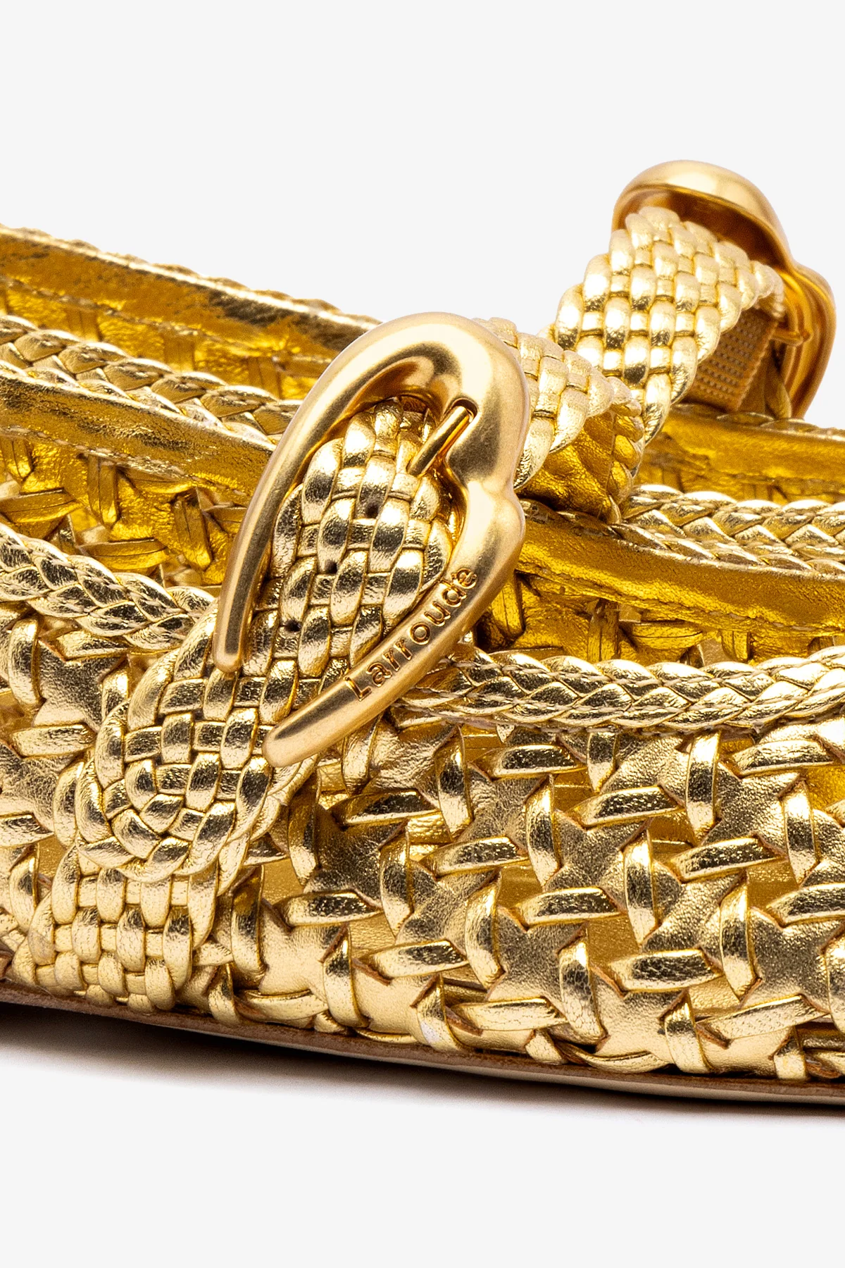 Verona New Macrame In Gold Metallic Leather - Image 4