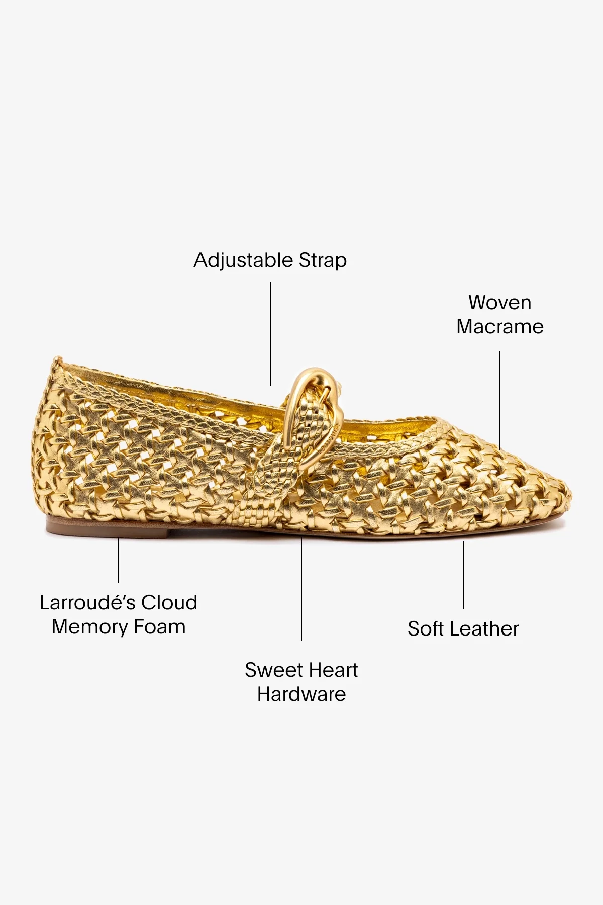 Verona New Macrame In Gold Metallic Leather - Image 5