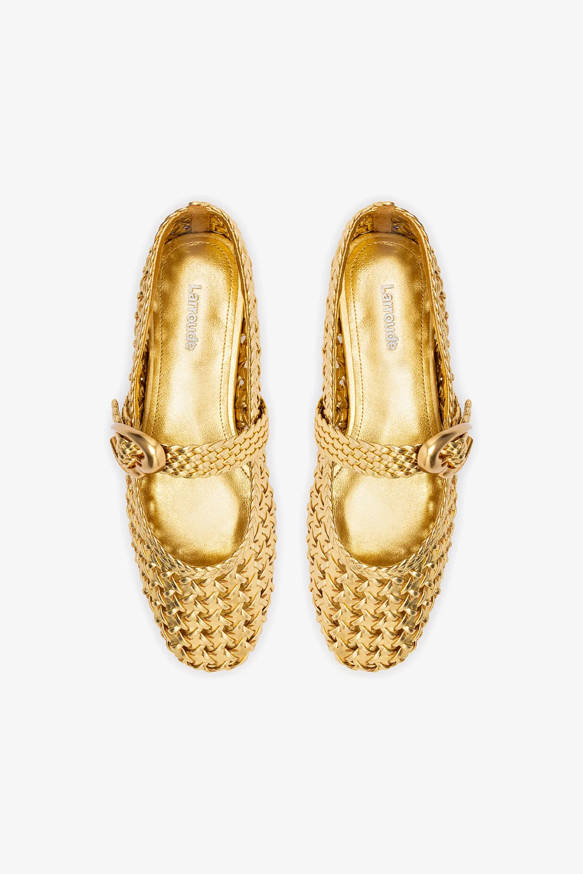 Verona New Macrame In Gold Metallic Leather - Image 7