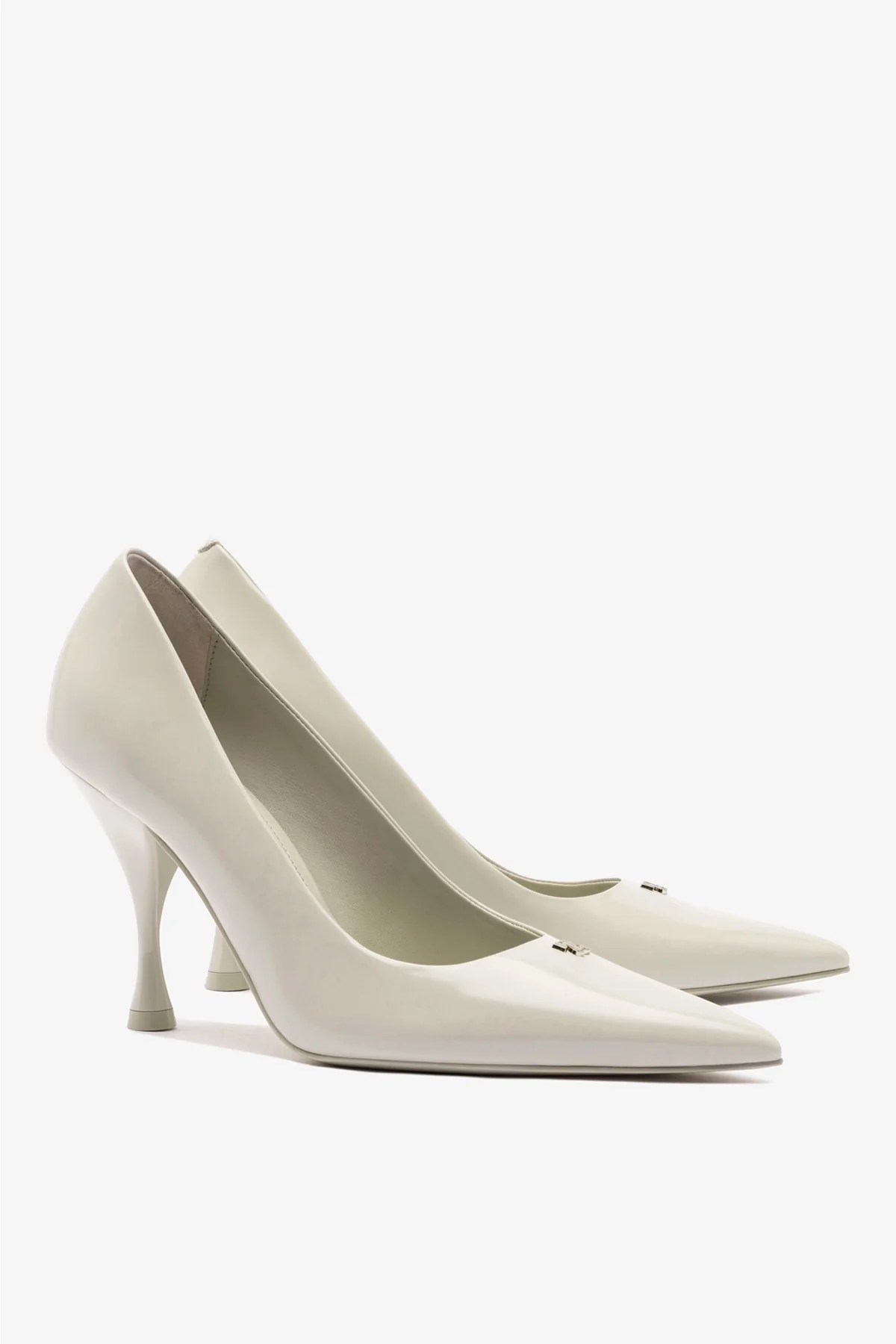 Stone Pump In Gray Box Leather - Image 3