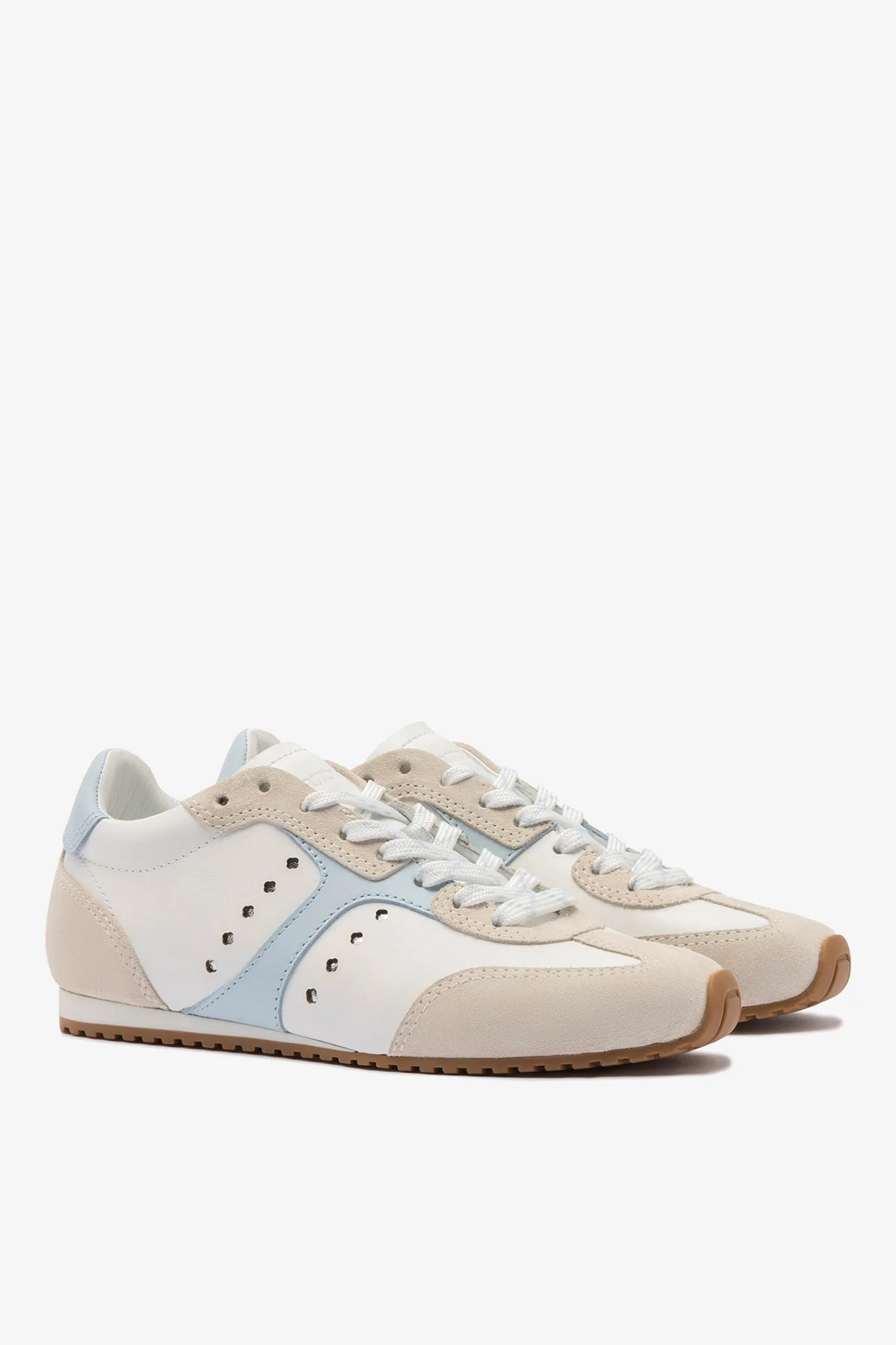 Stella Sneaker In Grey Suede, White Leather and Silver Metallic Leather - Image 3