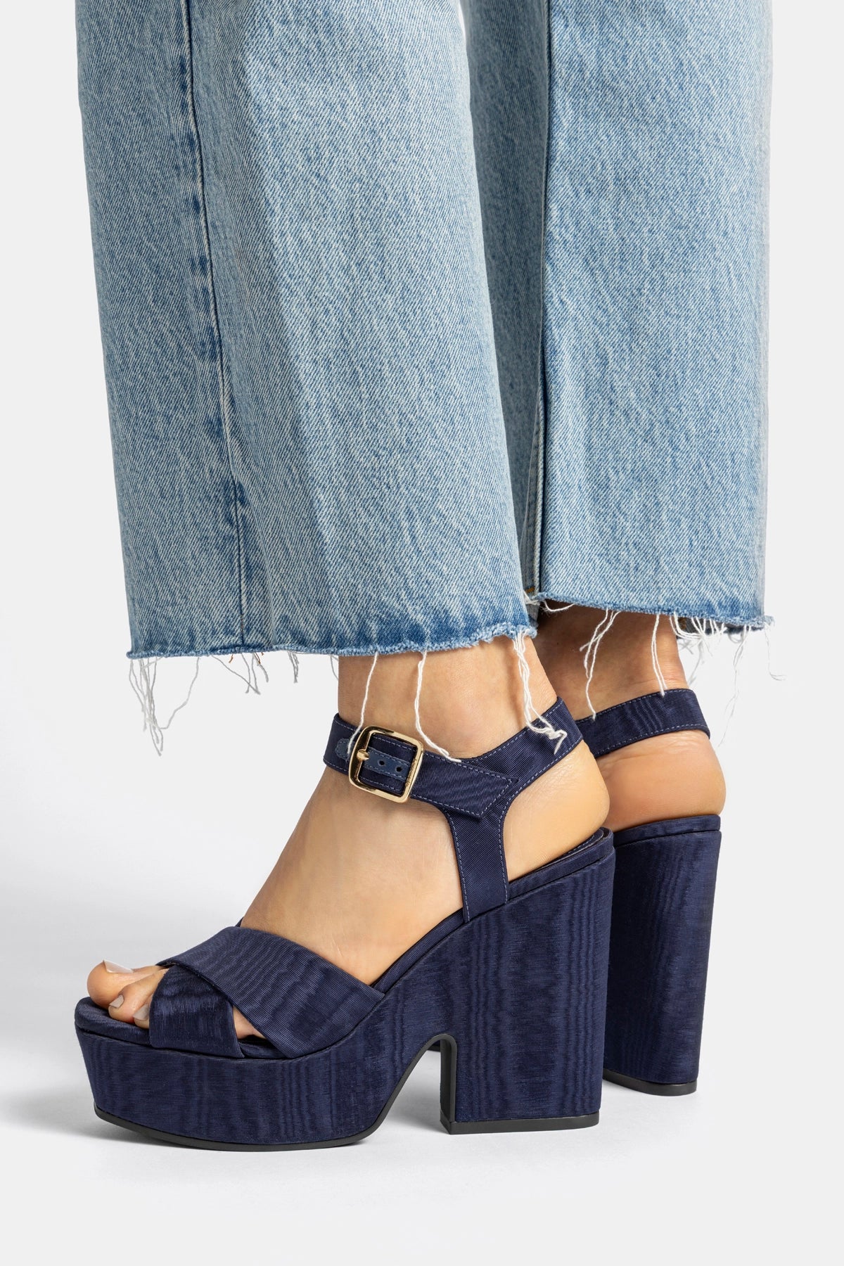 Cher Sandal In Indigo Leather - Image 2