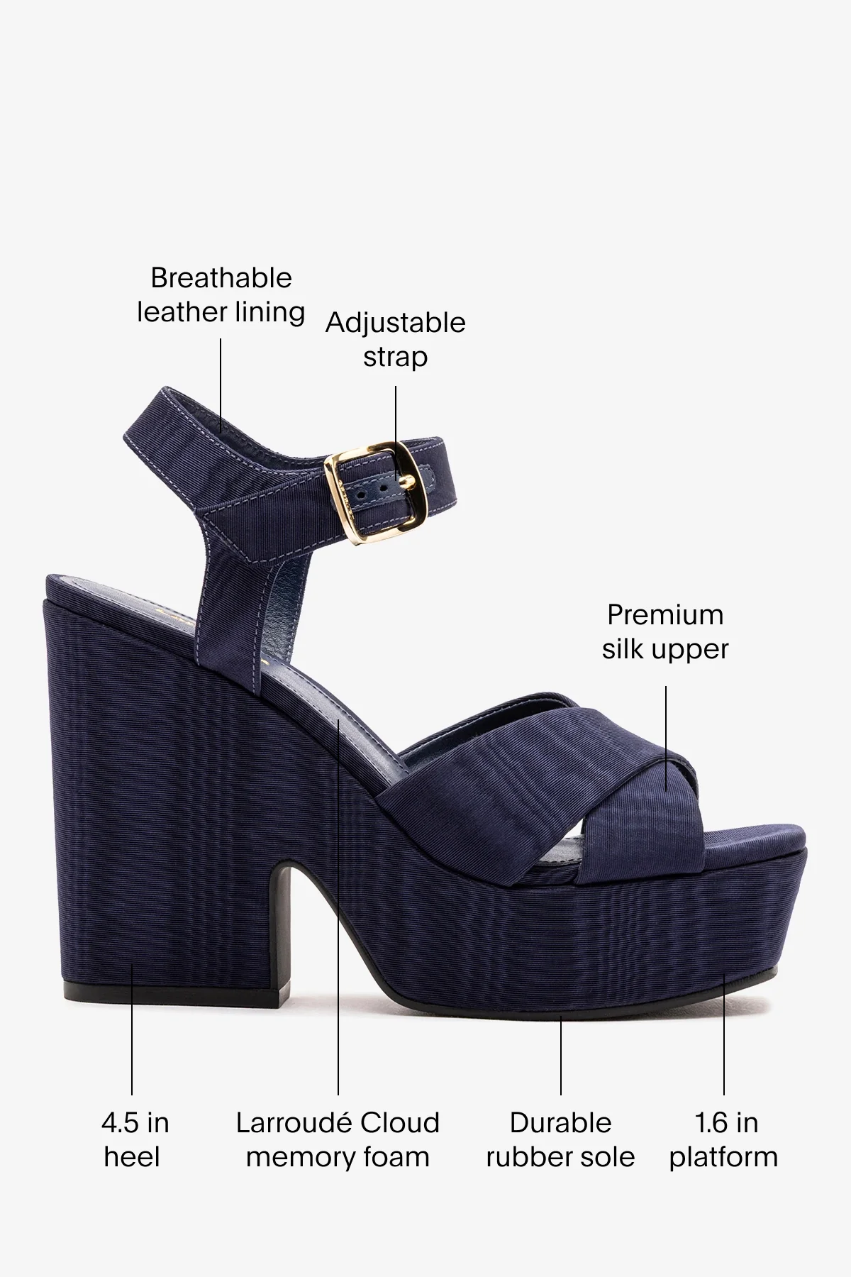 Cher Sandal In Indigo Leather - Image 5