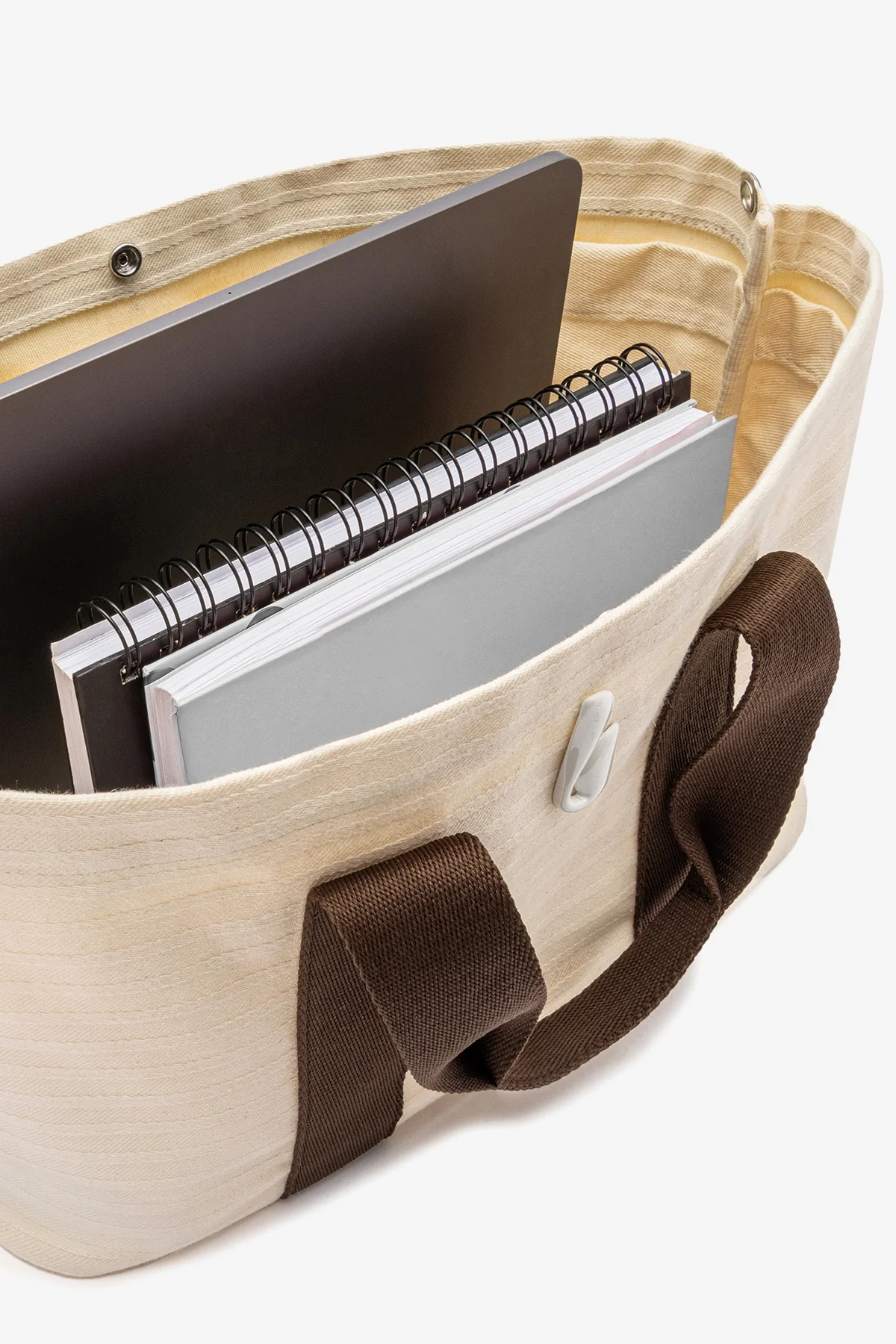 Americana Tote Bag In Ivory Awning Stripe - Image 7