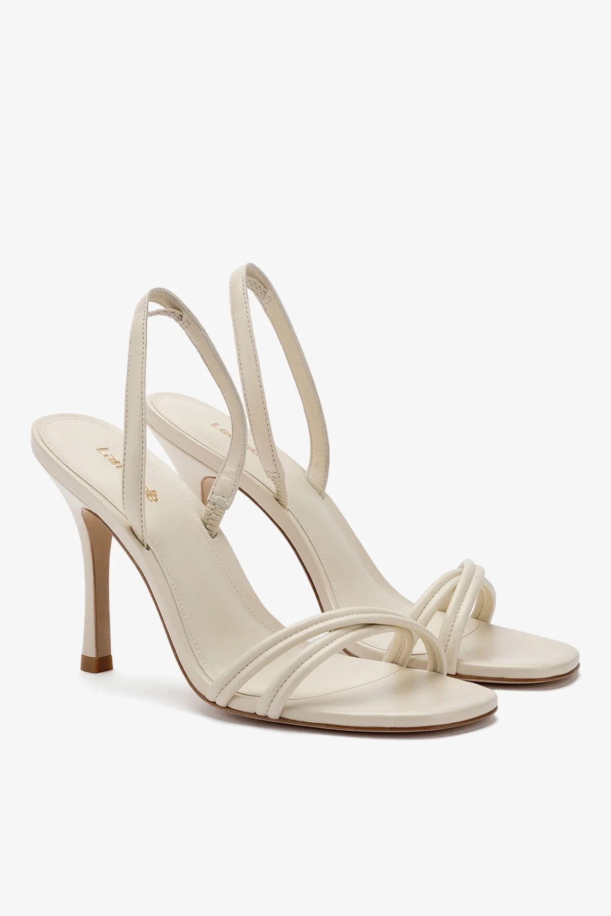 Annie Sandal In Ivory Leather - Image 3